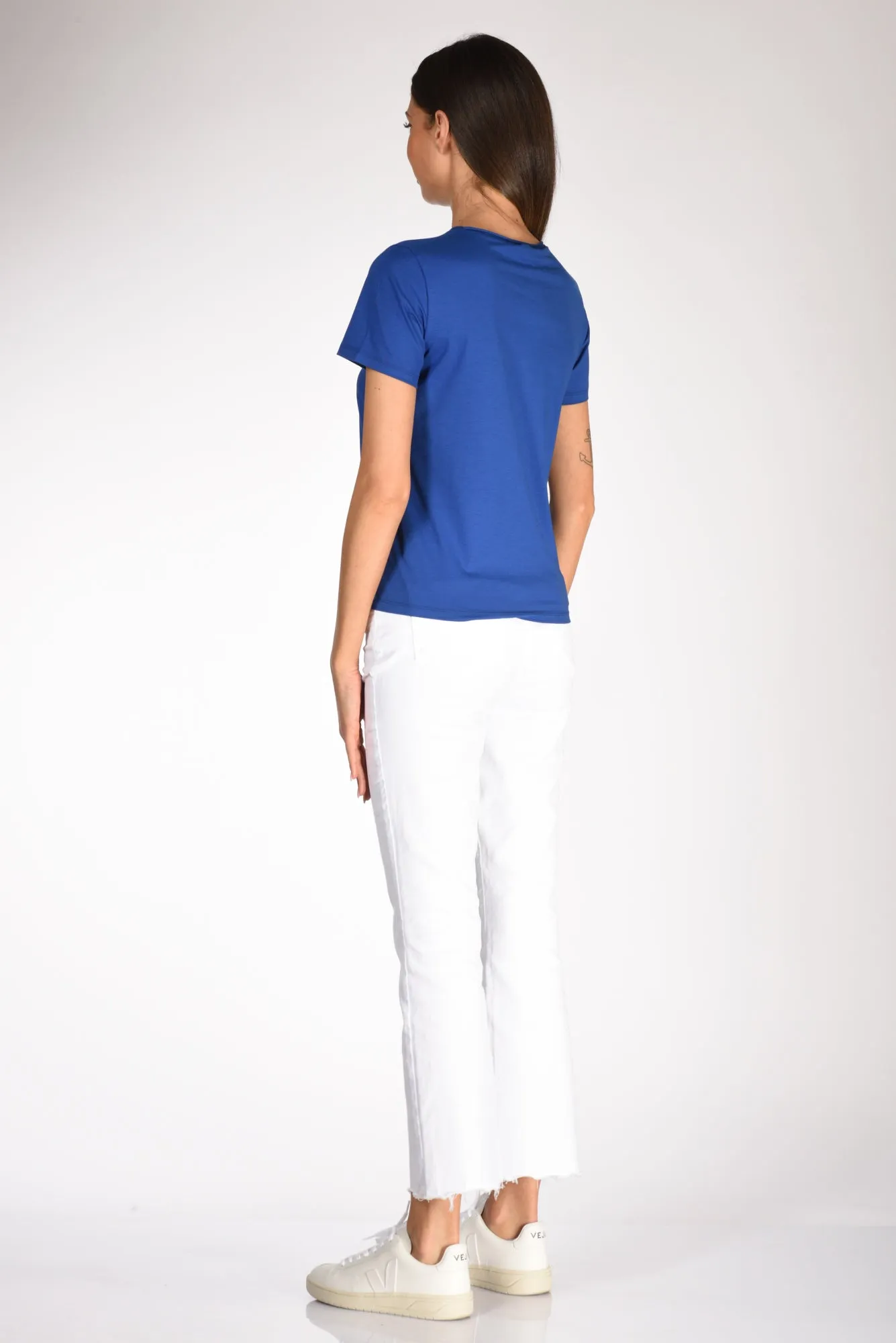 Shirt C Zero Tshirt Girocollo Bluette Donna