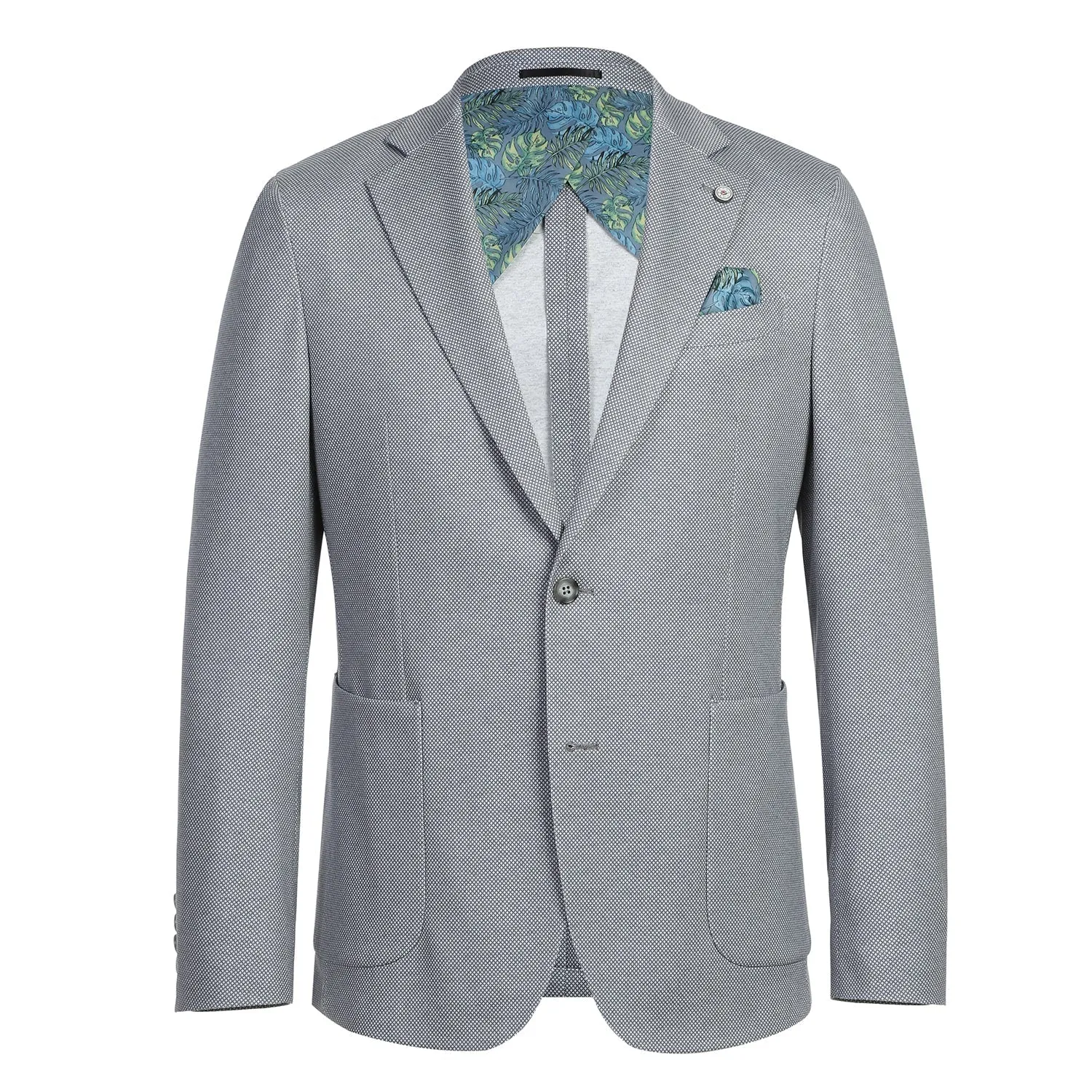 Single Breasted SLIM FIT Half Canvas Soft Jacket in Blue-Grey (Short, Regular, and Long Available) by Pelago