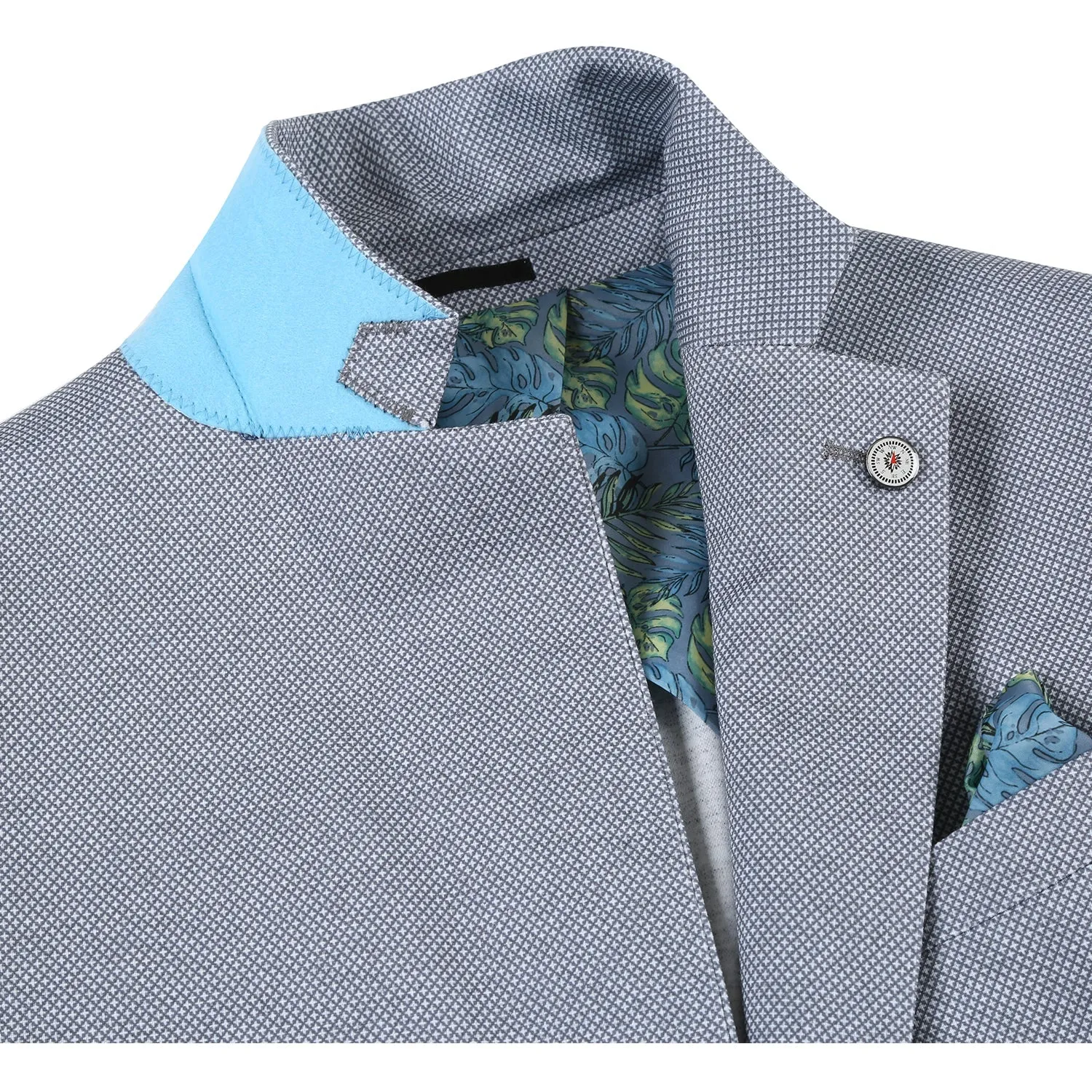 Single Breasted SLIM FIT Half Canvas Soft Jacket in Blue-Grey (Short, Regular, and Long Available) by Pelago