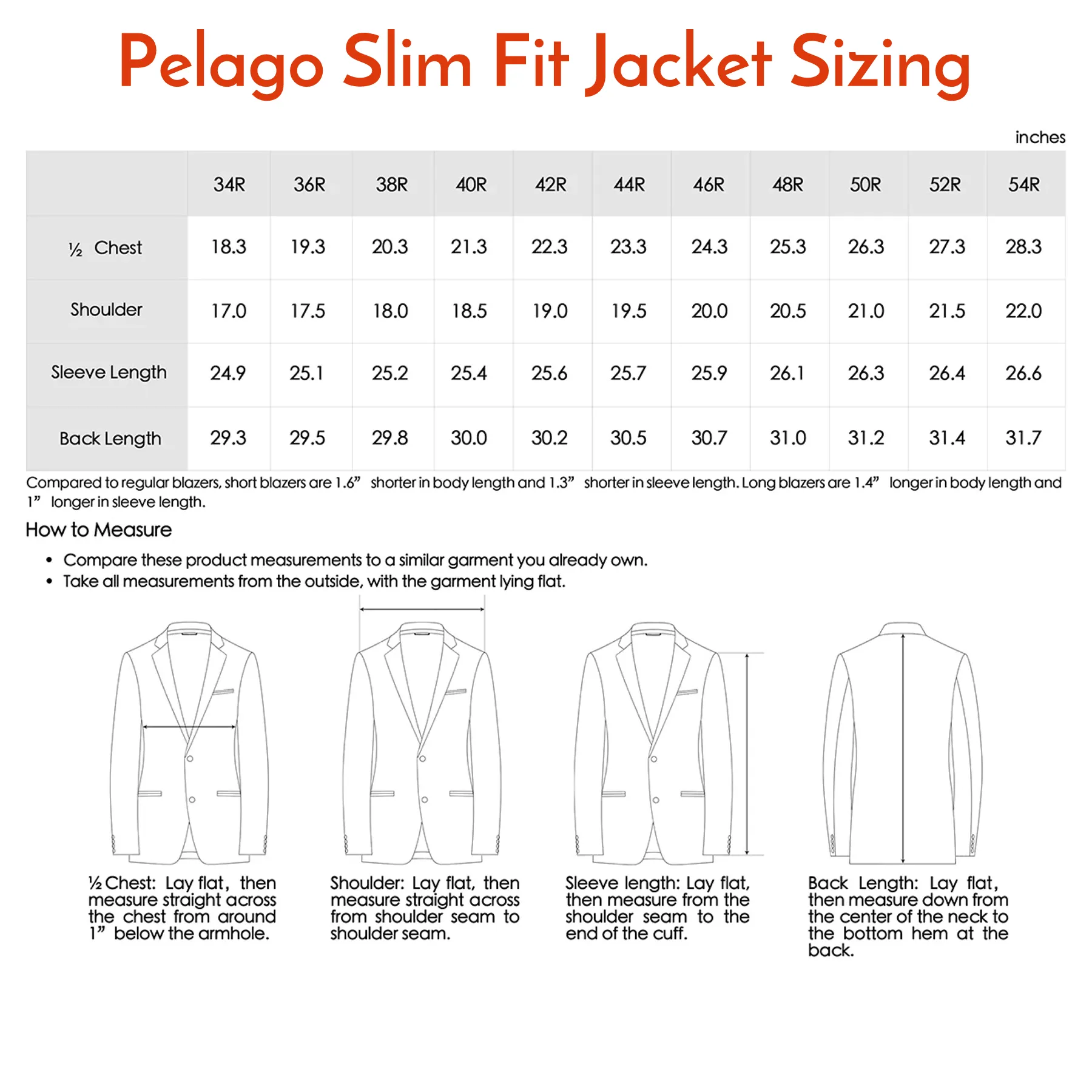 Single Breasted SLIM FIT Half Canvas Soft Jacket in Blue-Grey (Short, Regular, and Long Available) by Pelago