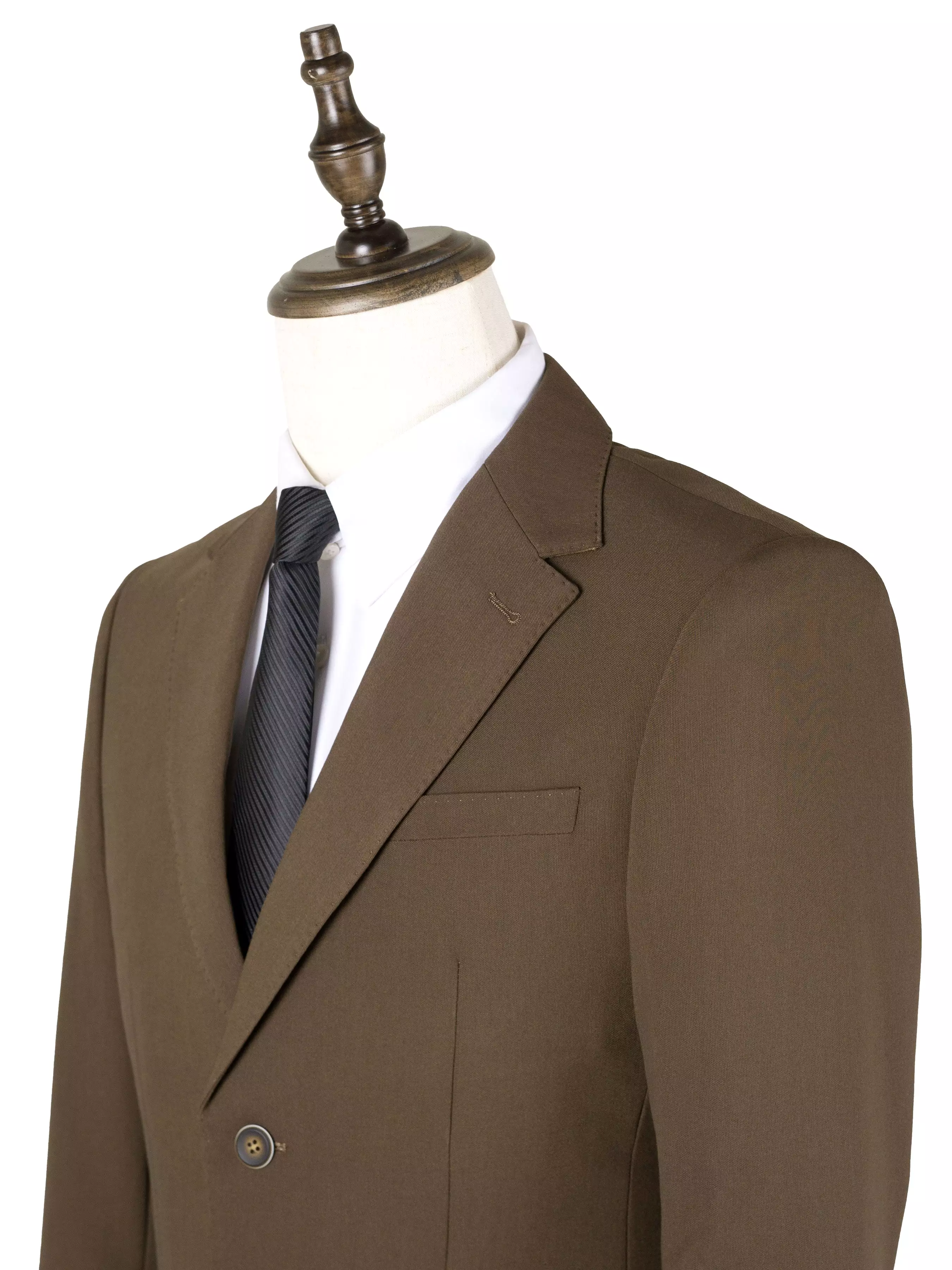 Single Breasted Suit Blazer - Coffee Plain (Notch Lapel)