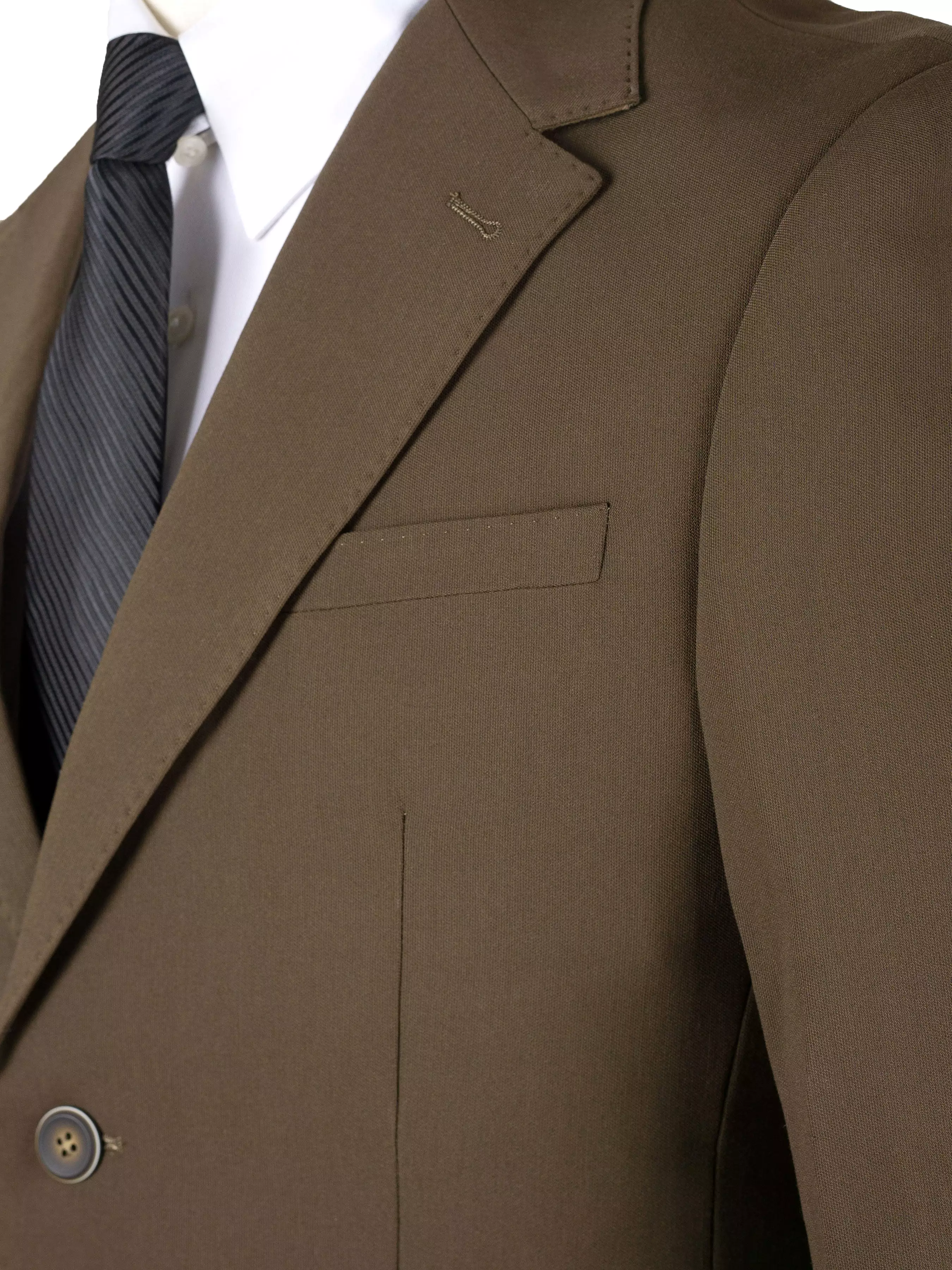 Single Breasted Suit Blazer - Coffee Plain (Notch Lapel)