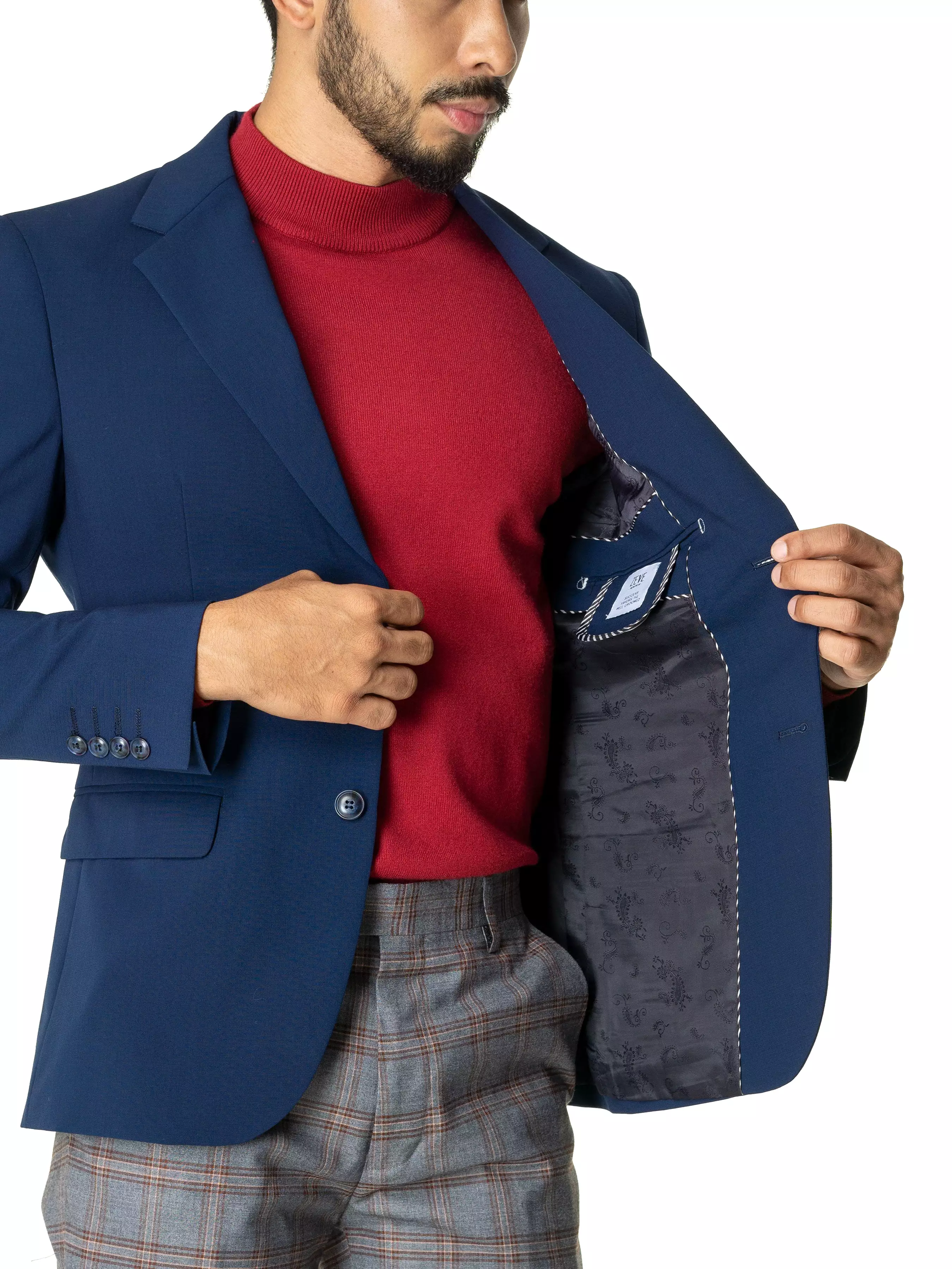 Single Breasted Suit Blazer - Royal Blue Plain (Notch Lapel)