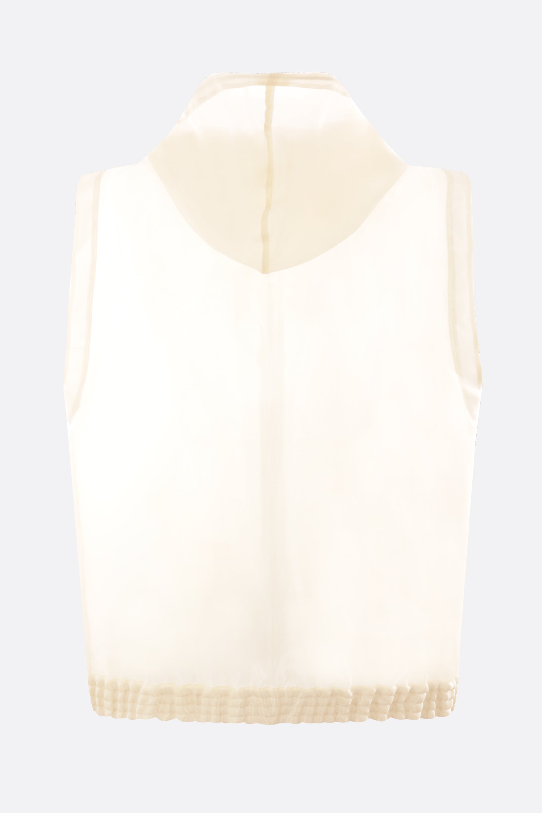 sleeveless oversized jacket in waterproof technical organza