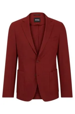 Slim-fit single-breasted jacket in a linen blend