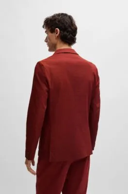 Slim-fit single-breasted jacket in a linen blend