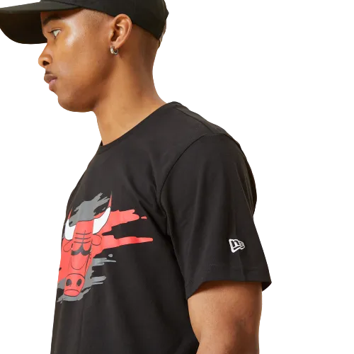 T-Shirt Chicago Bulls Tear Logo Nera