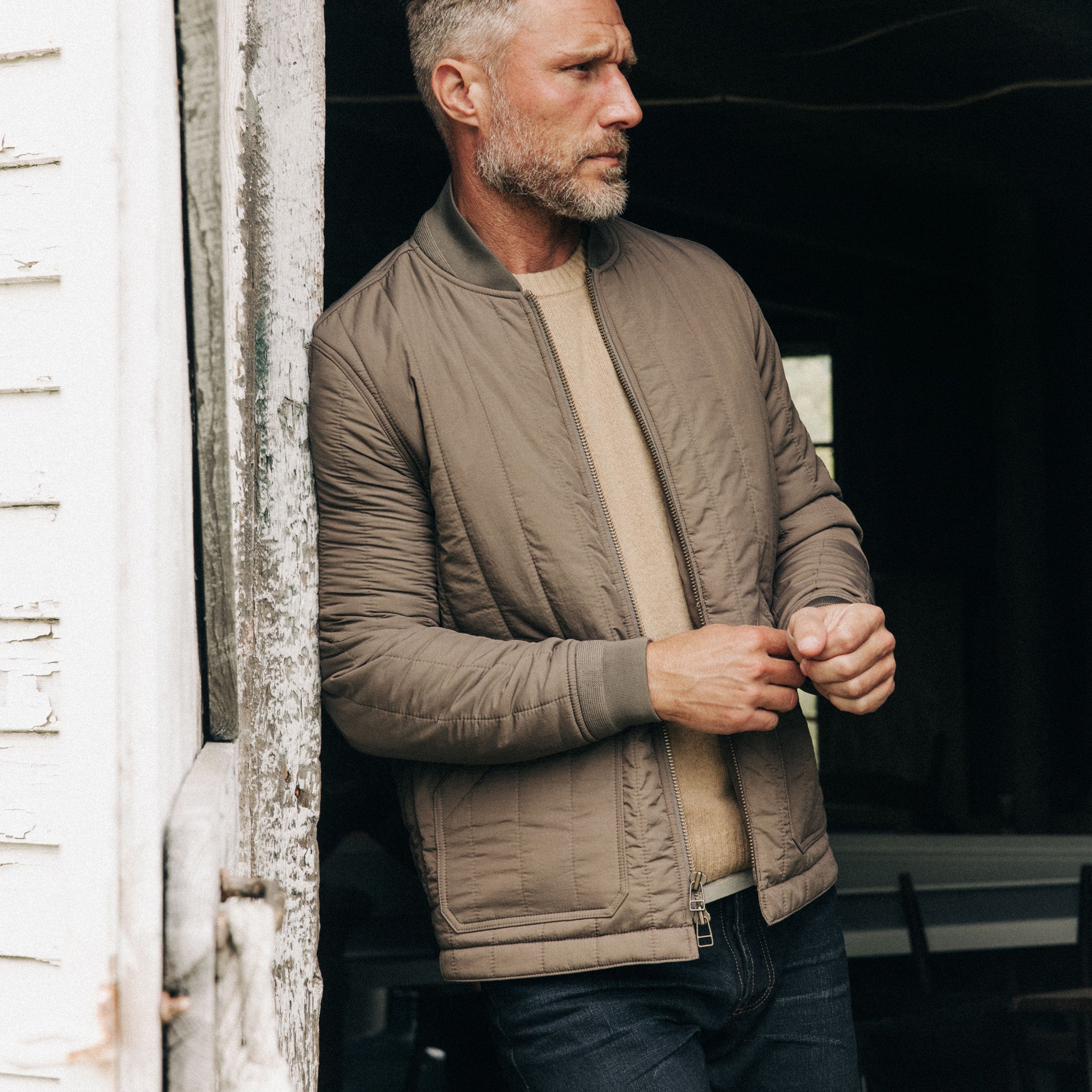 The Able Jacket in Morel Quilted Nylon