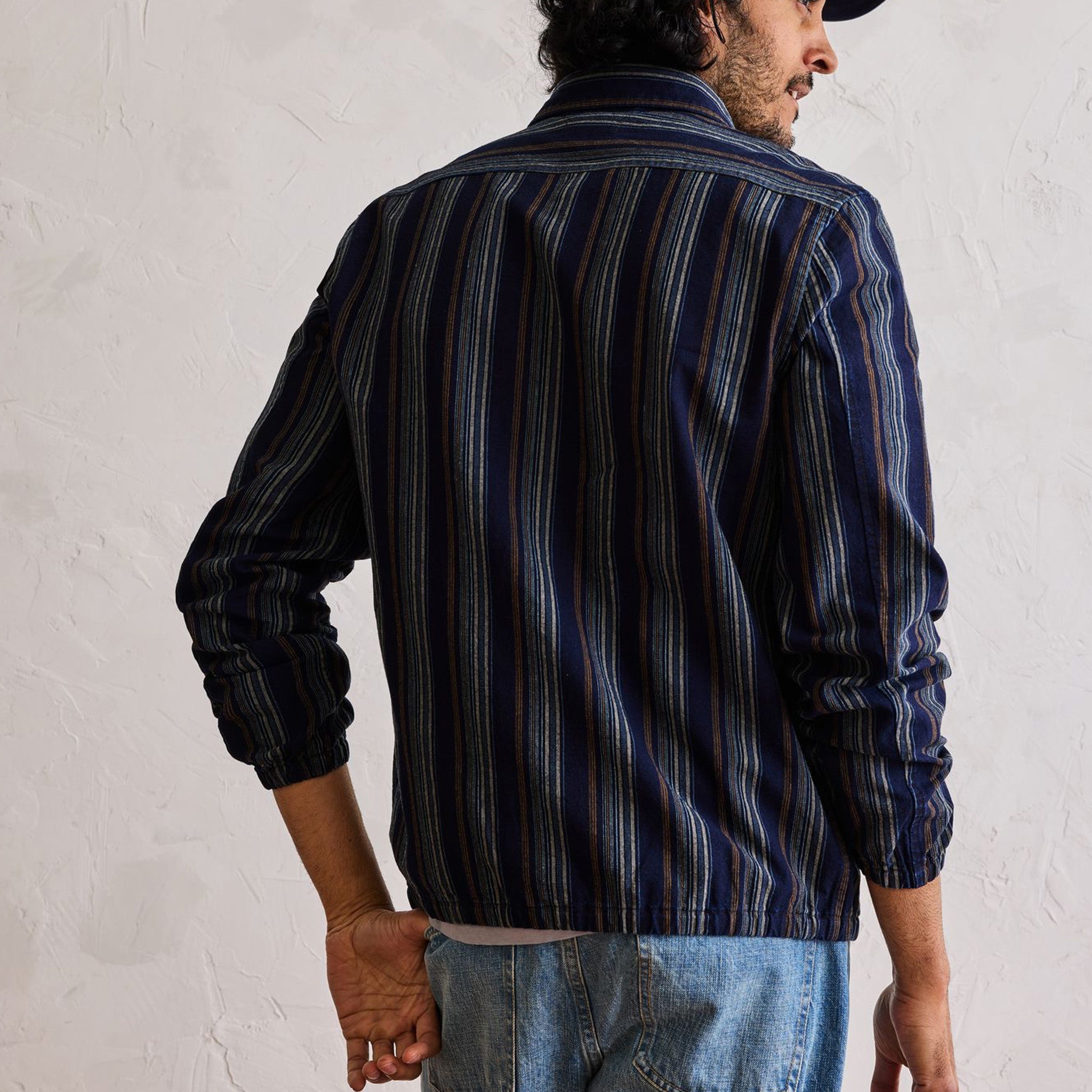 The Clark Jacket in Indigo Stripe