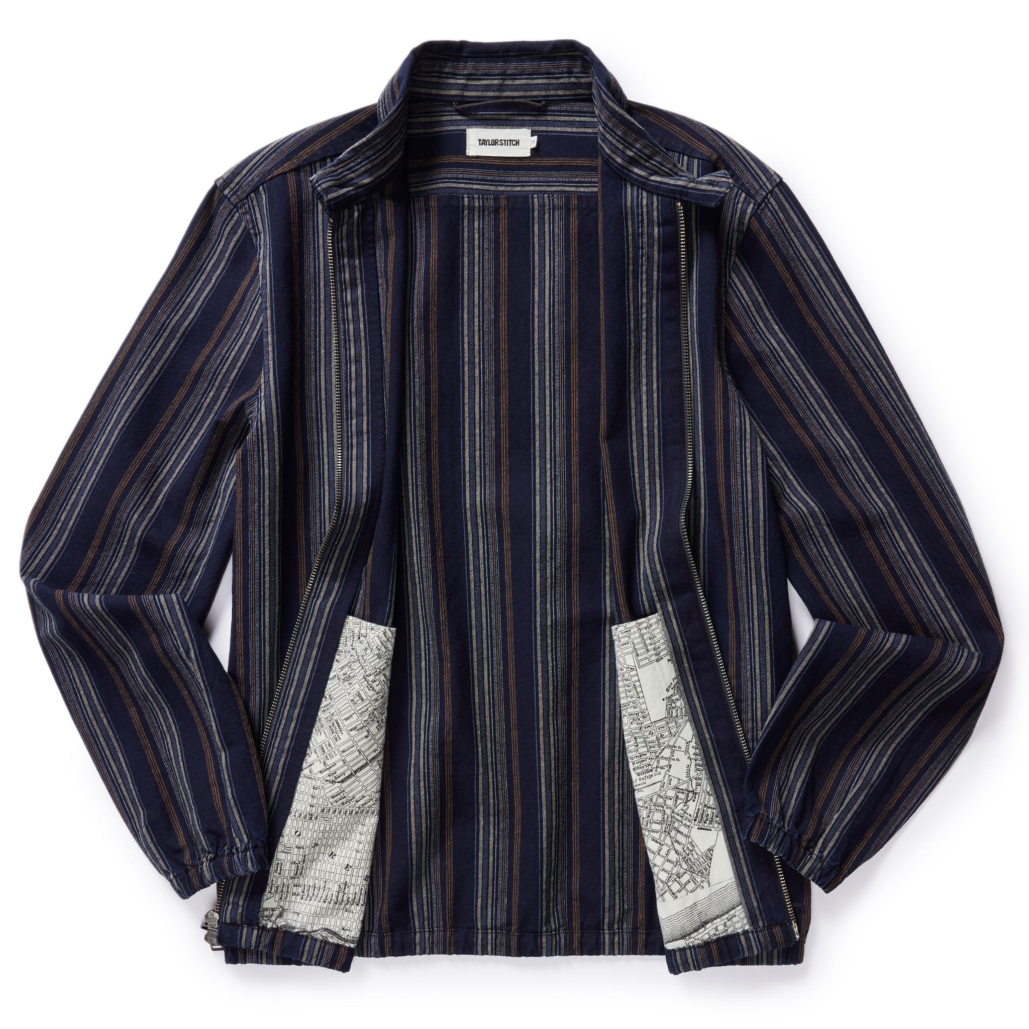 The Clark Jacket in Indigo Stripe