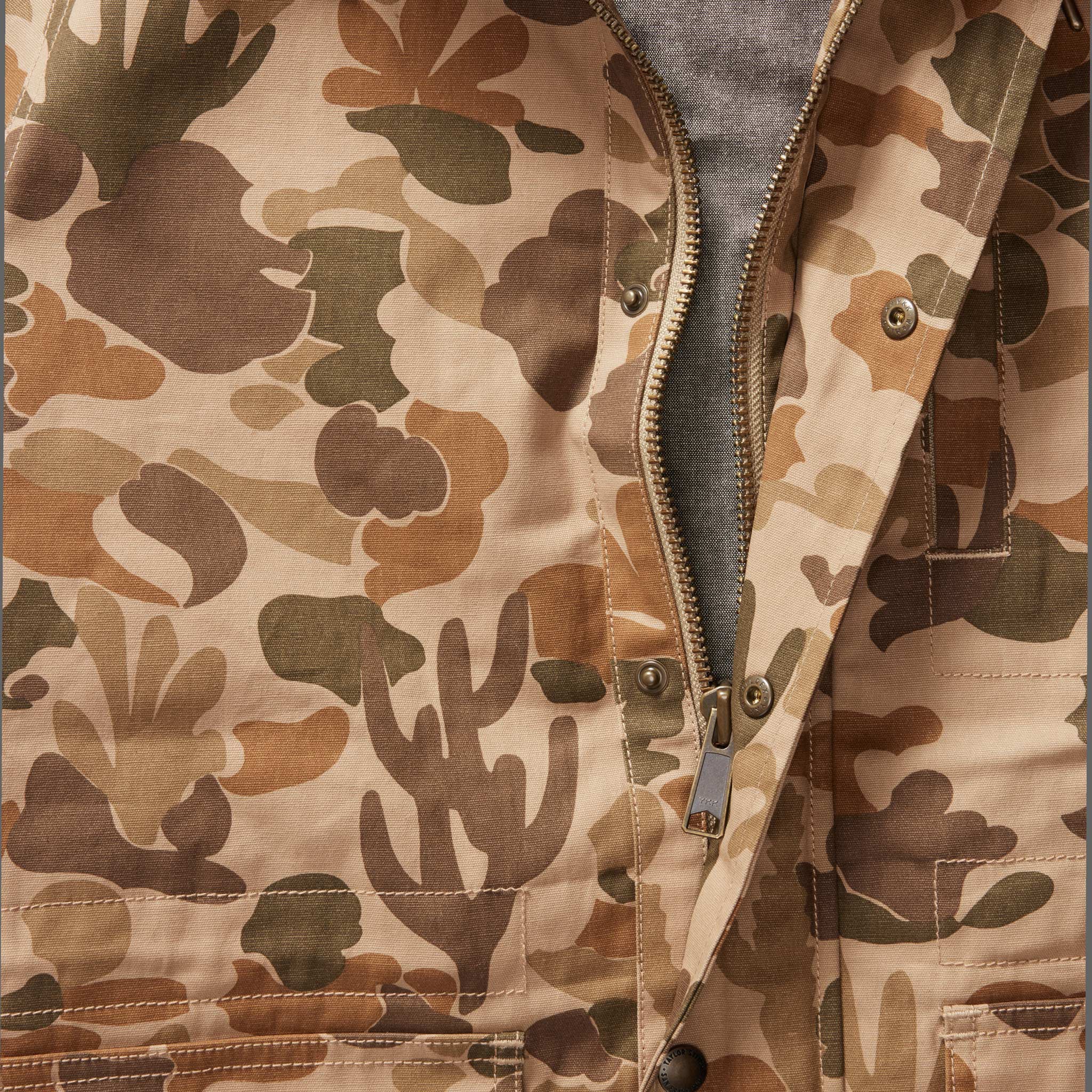 The Explorer Jacket in Vintage Arid Camo Dry Wax