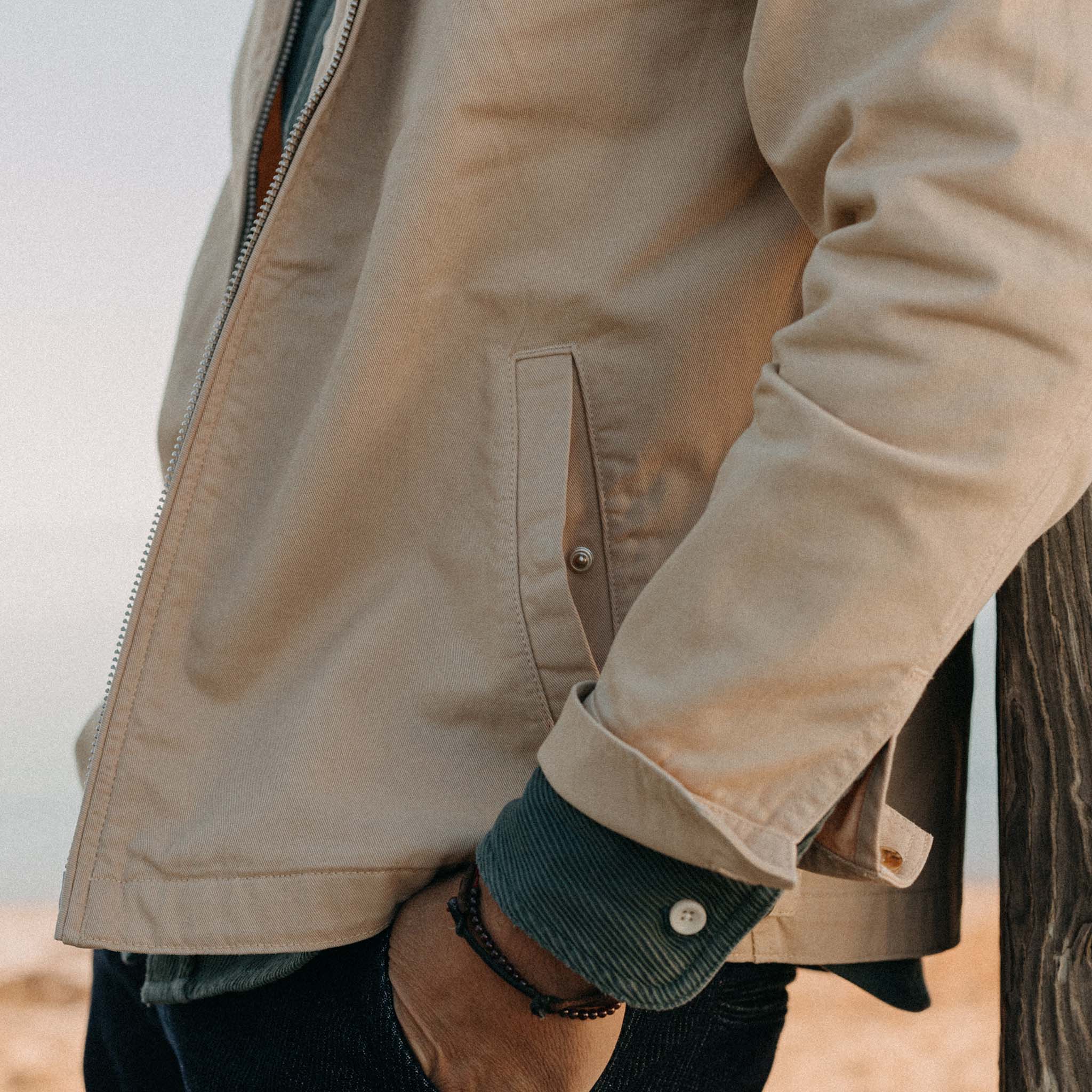 The Flint Jacket in Light Khaki Foundation Twill