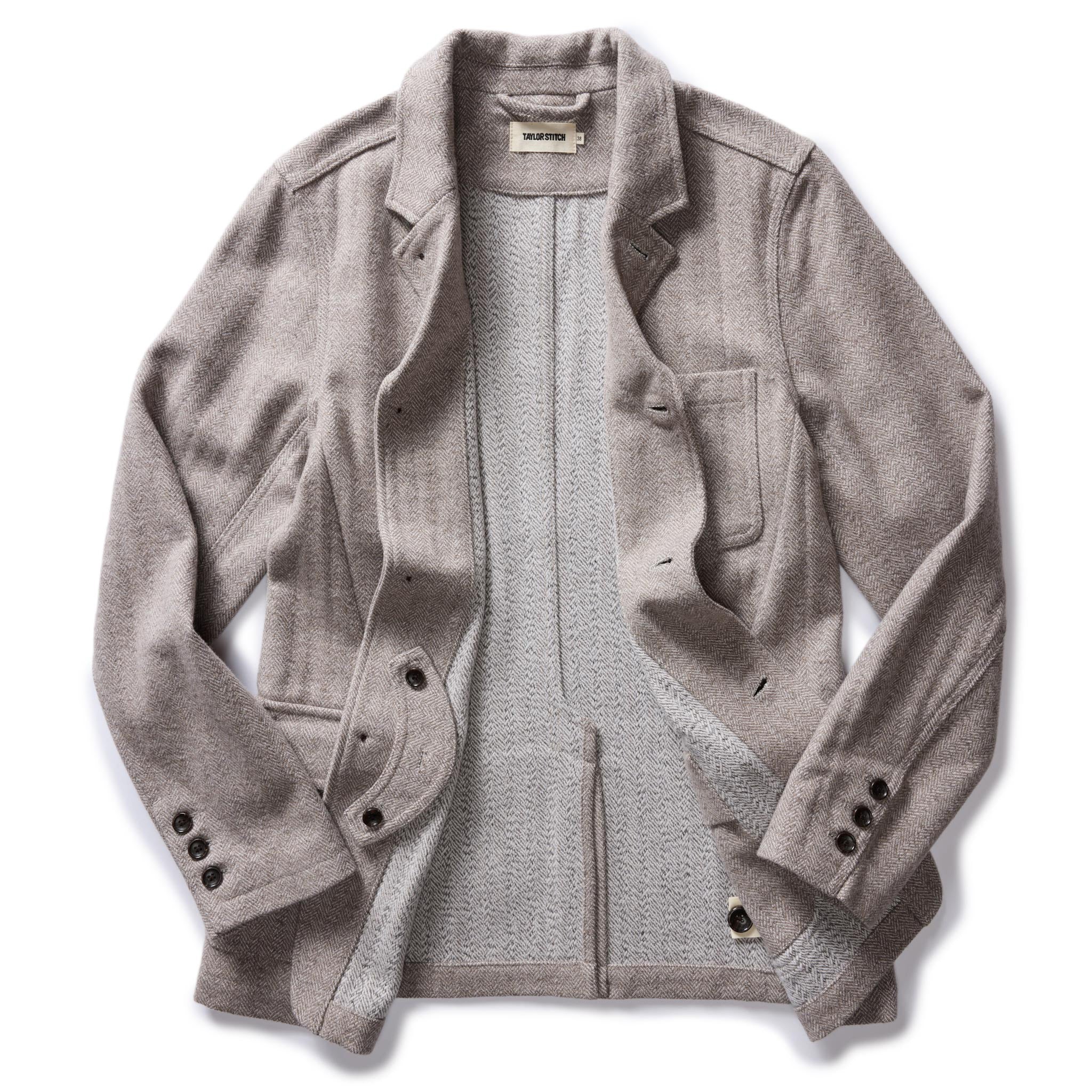 The Gibson Jacket in Heathered Oat Nep Herringbone