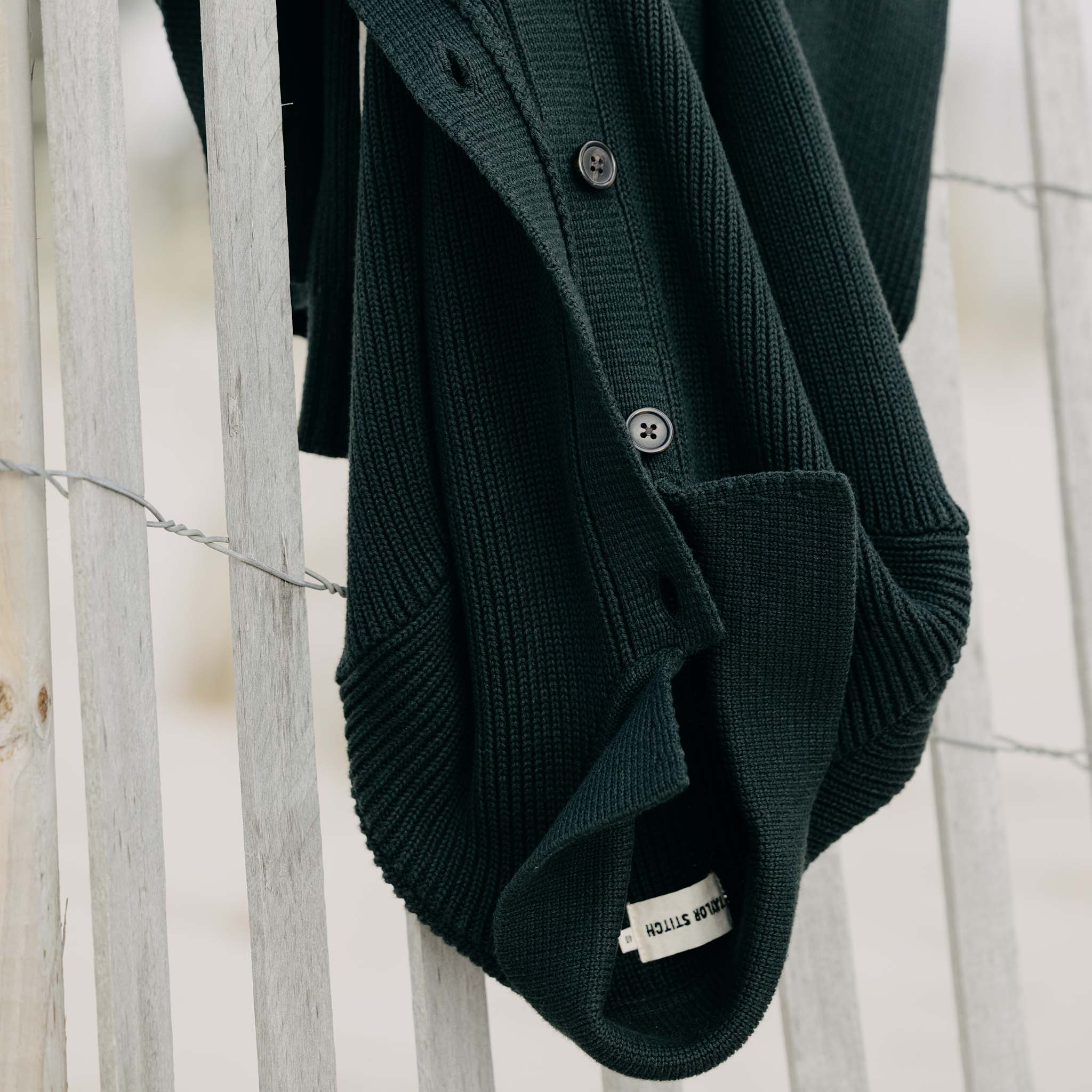 The Harbor Sweater Jacket in Black Pine Heather