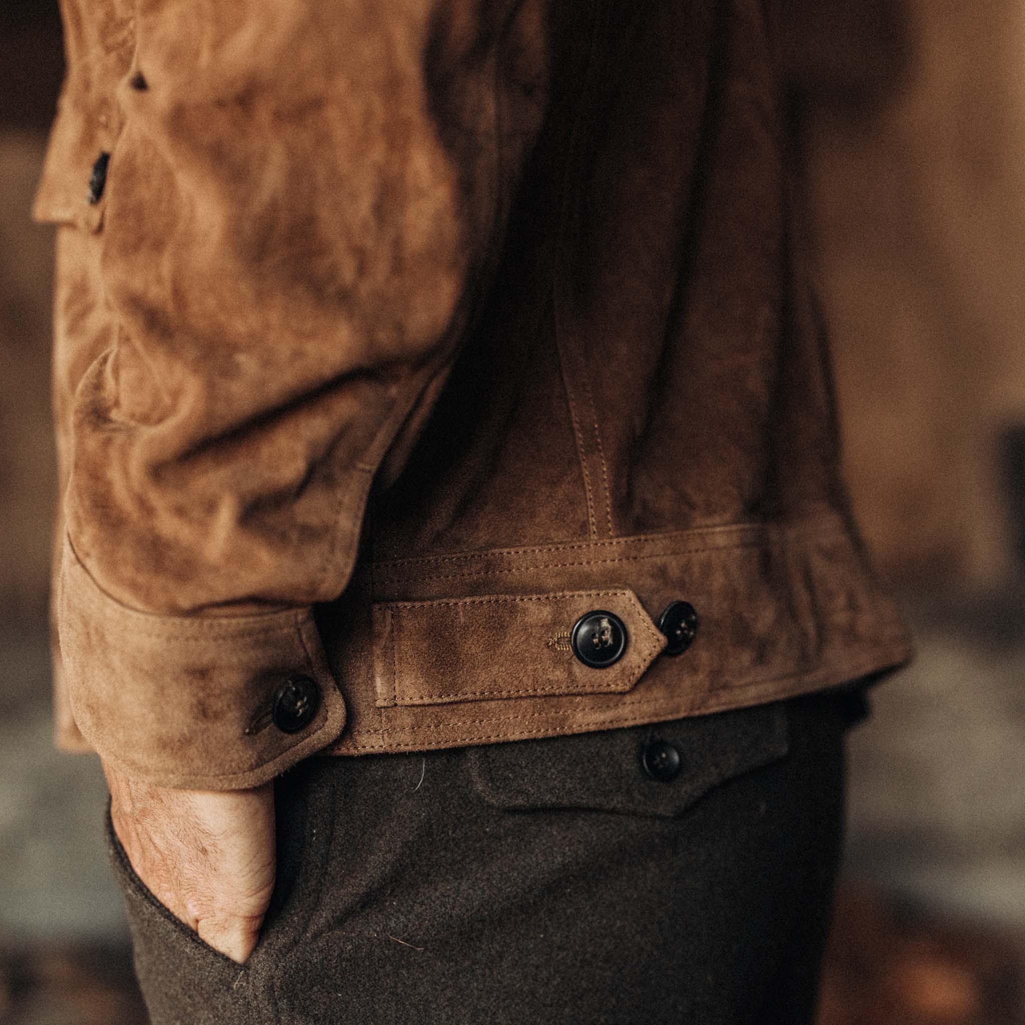 The James Jacket in Vintage Tan Suede