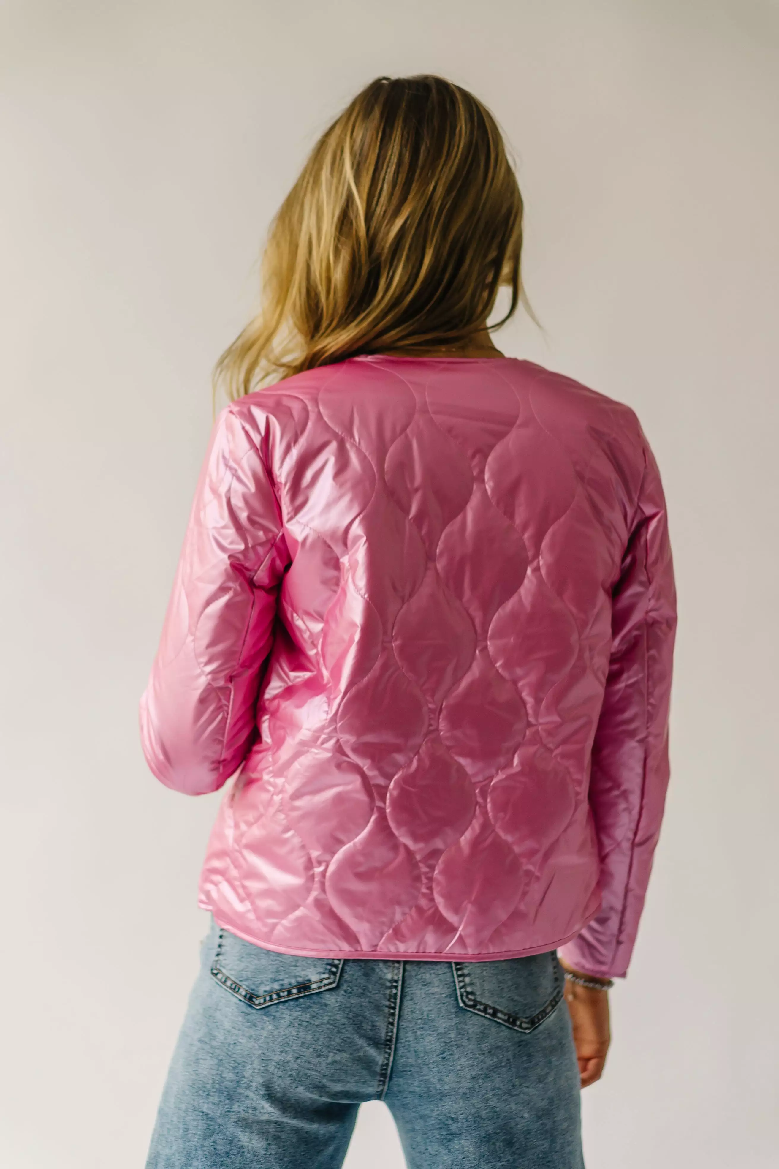 The Jardine Metallic Jacket in Pink