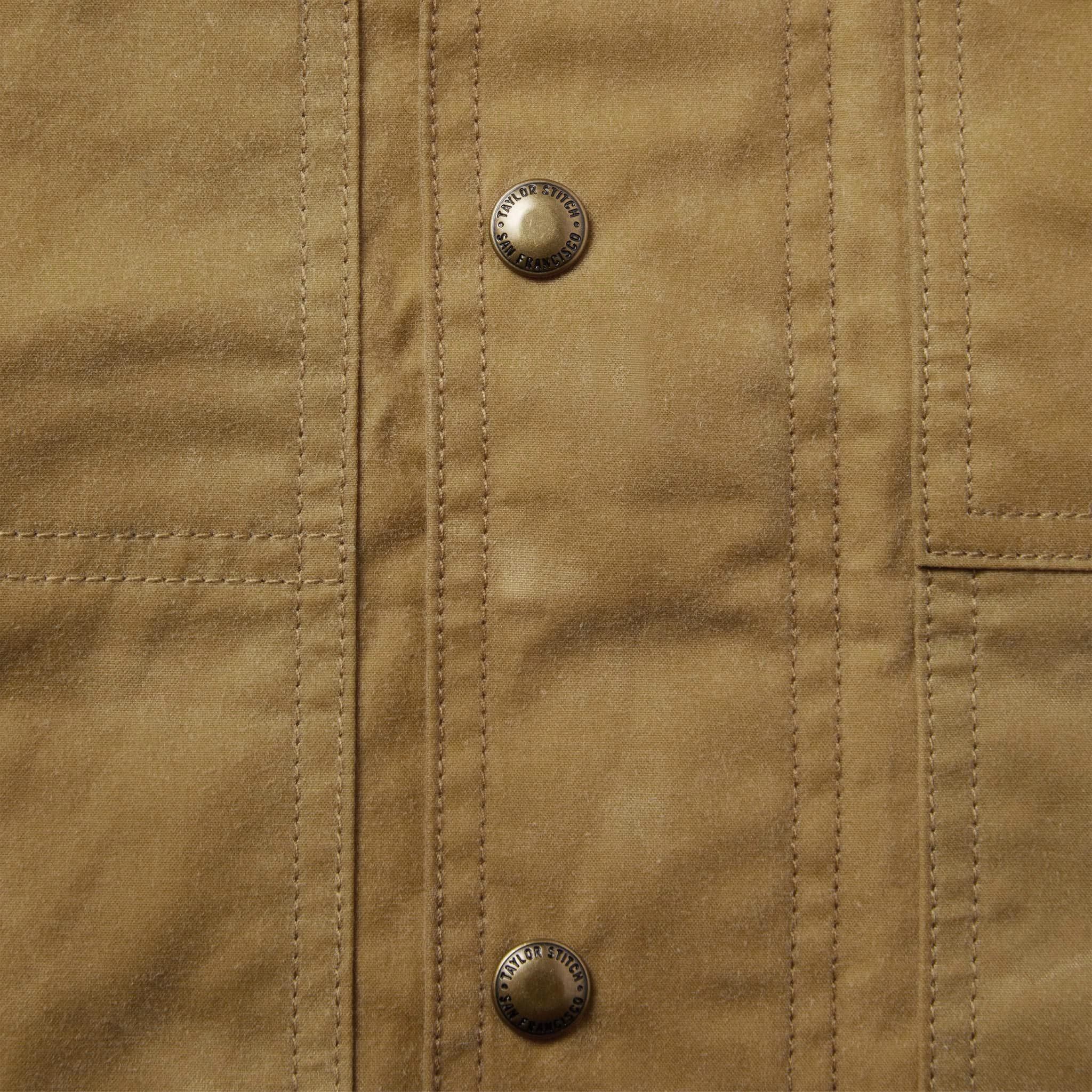 The Lined Longshore Jacket in Harvest Tan Waxed Canvas