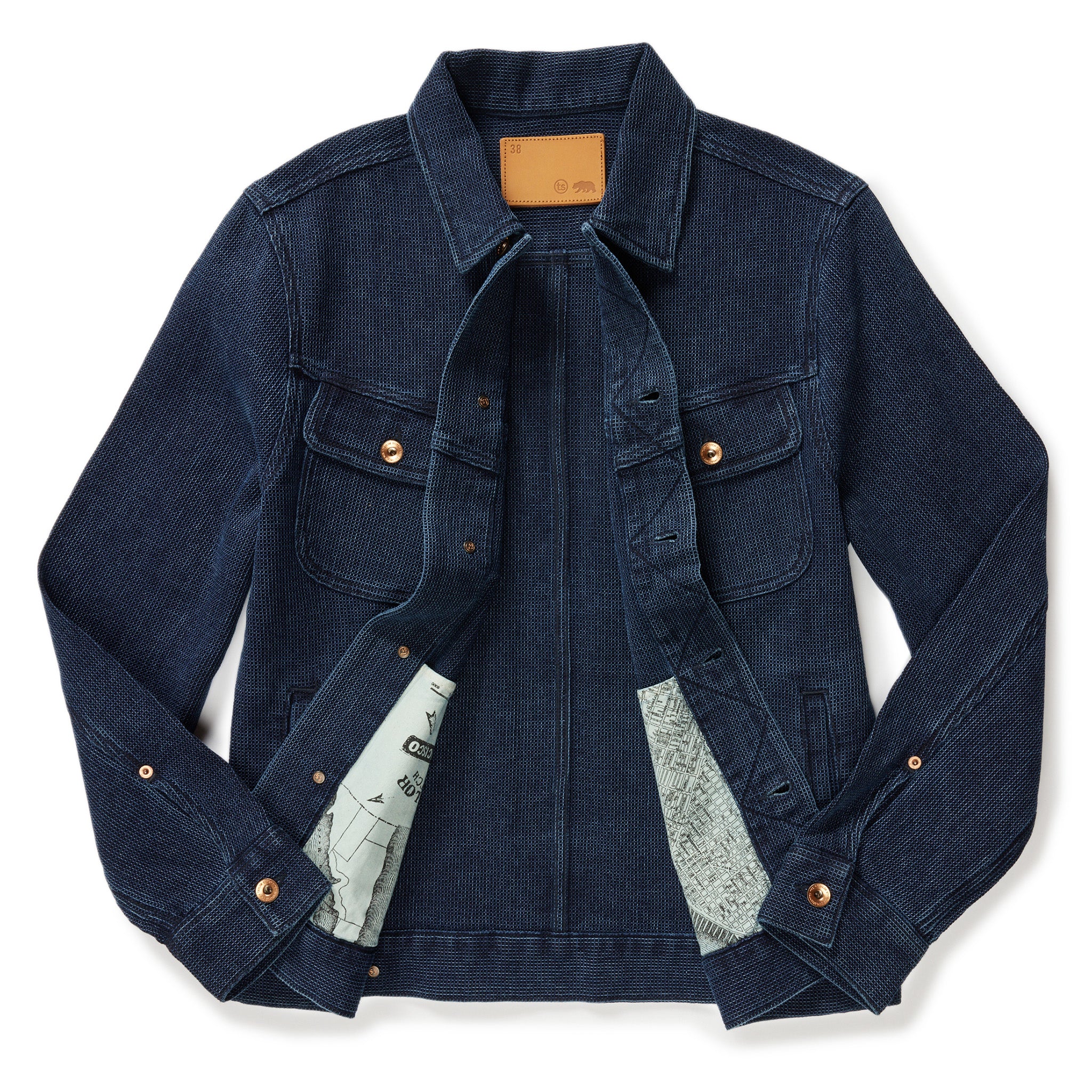 The Long Haul Jacket in Indigo Waffle