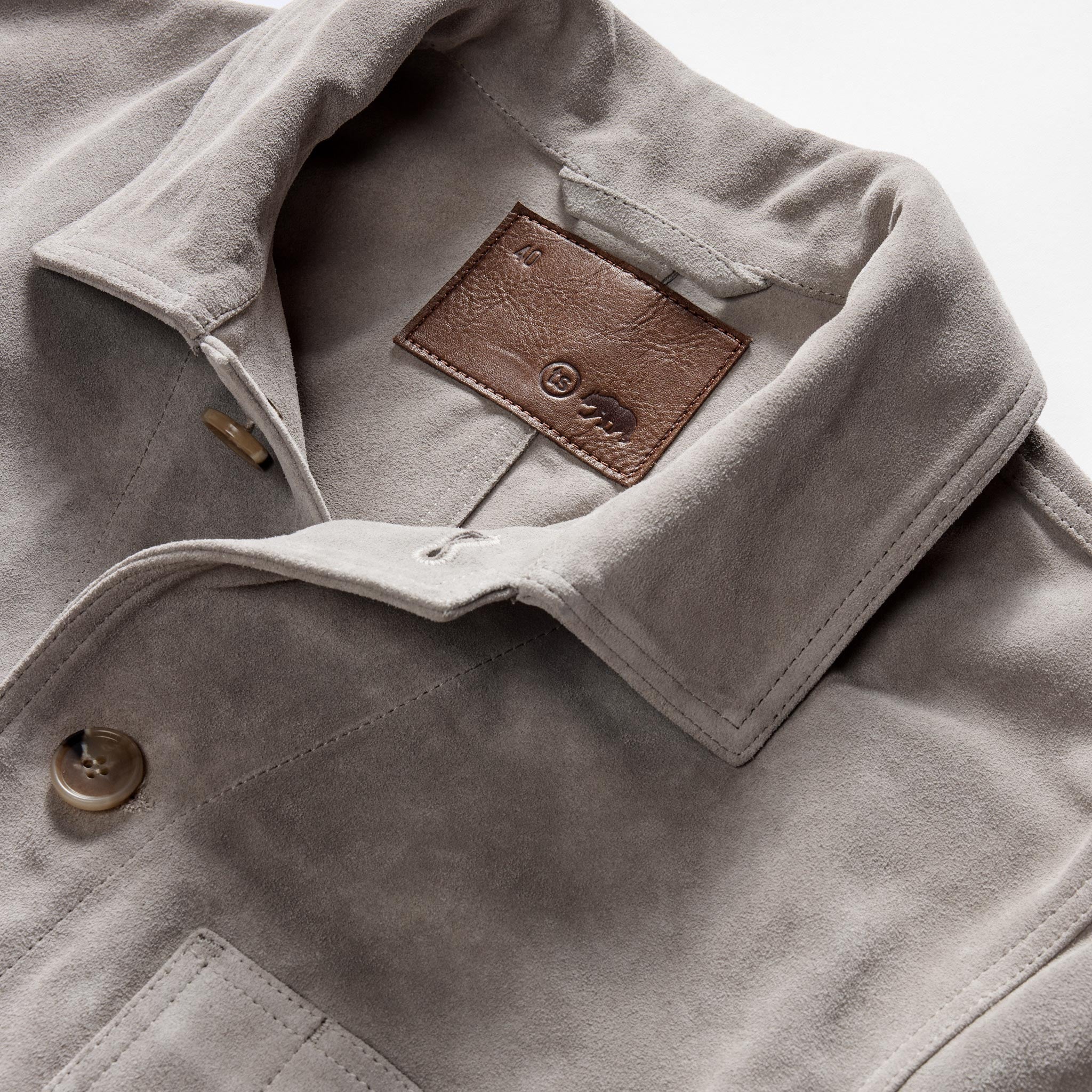 The Ojai Jacket in Oyster Suede