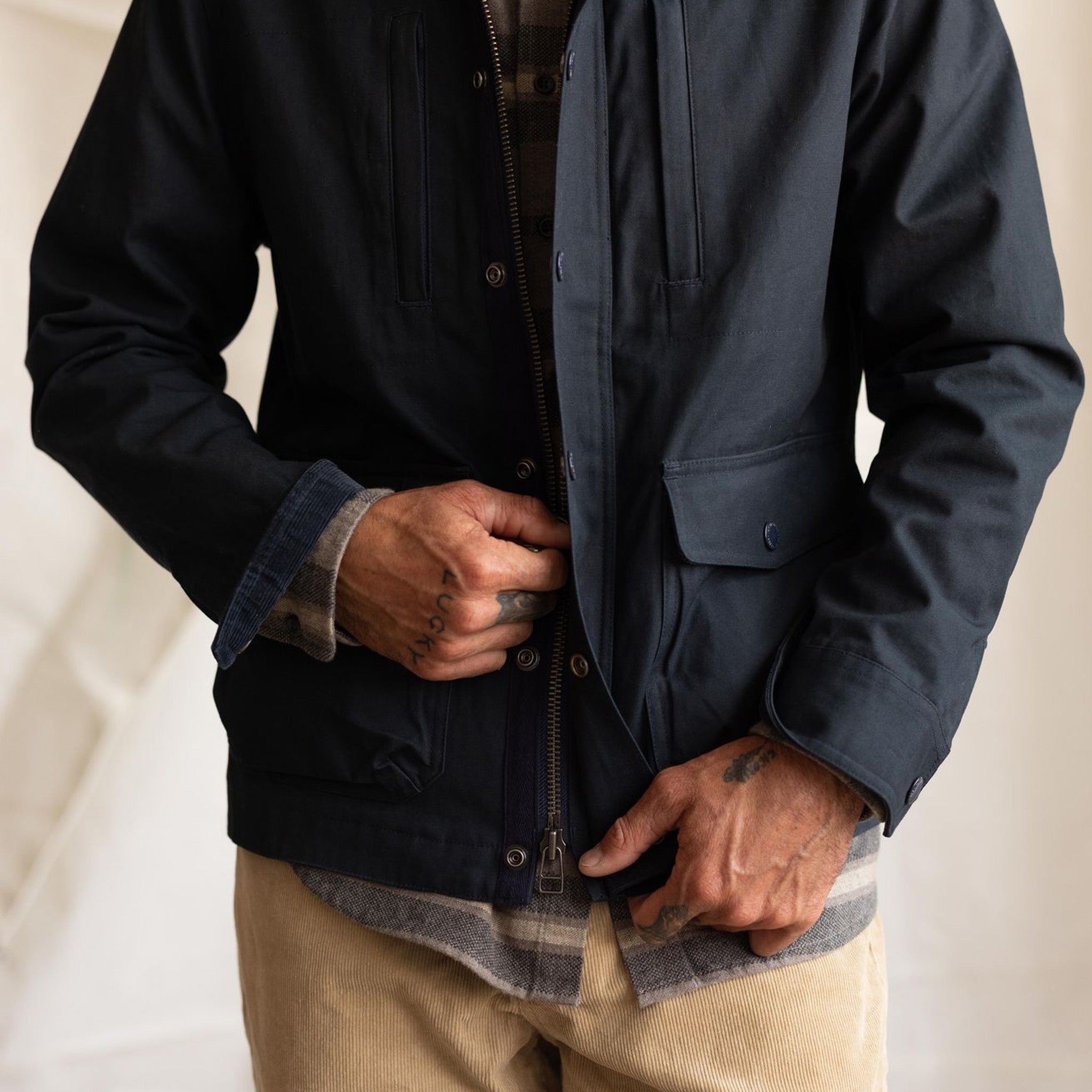 The Pathfinder Jacket in Dark Navy Dry Wax