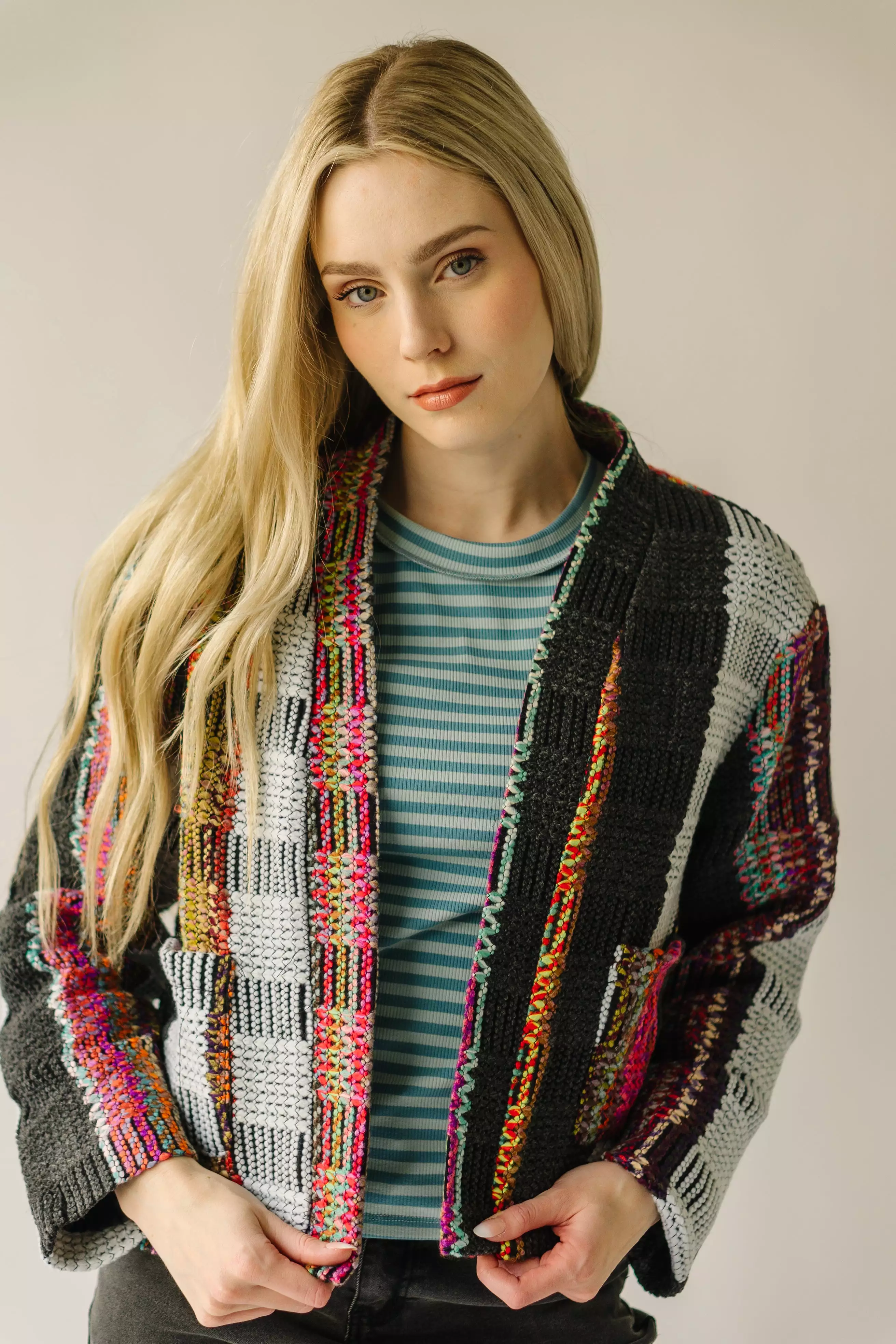 The Pelandra Tweed Jacket in Grey Multi