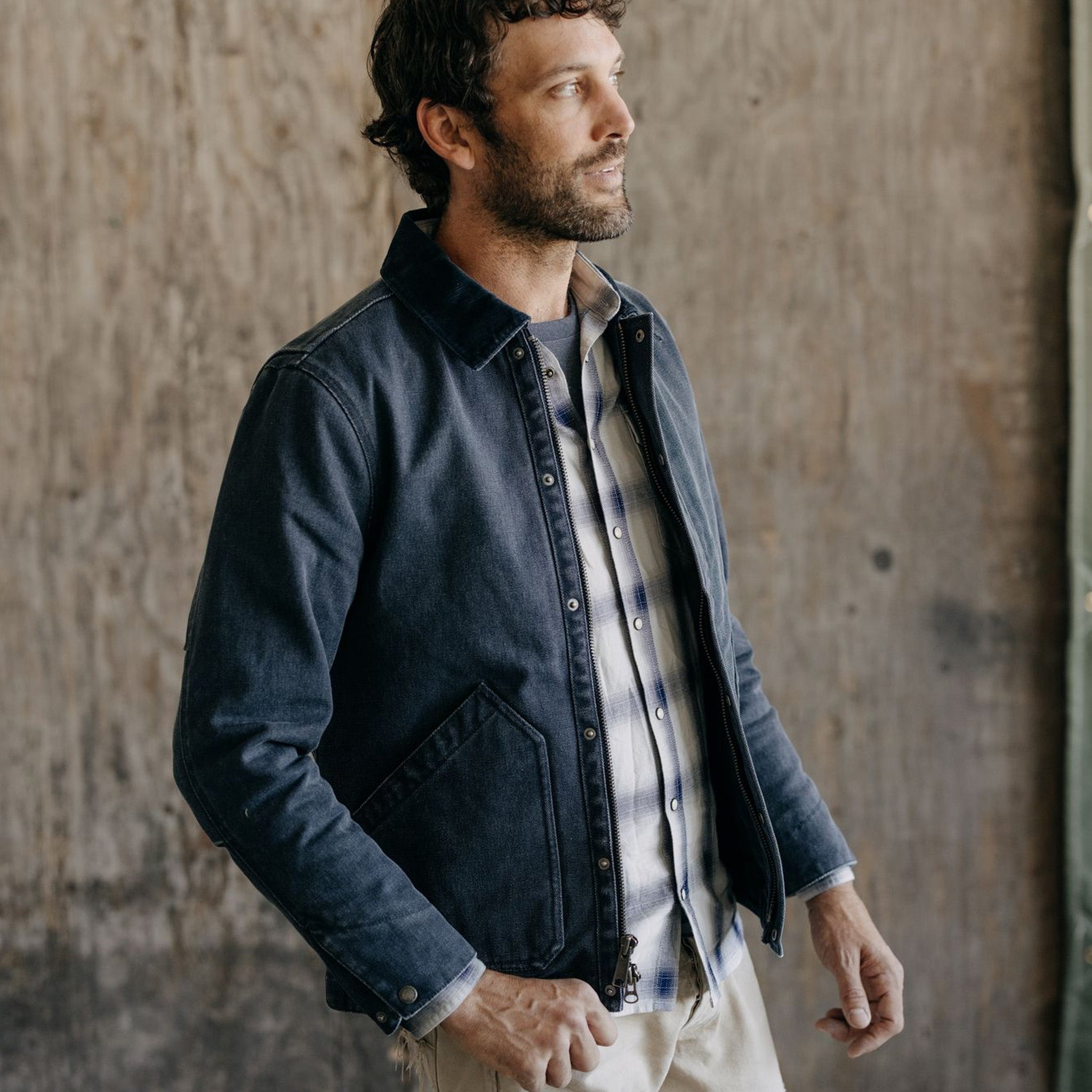 The Workhorse Jacket in Navy Chipped Canvas