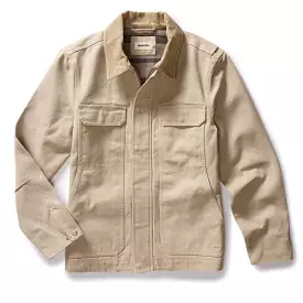 The Workhorse Utility Jacket in Light Khaki Chipped Canvas