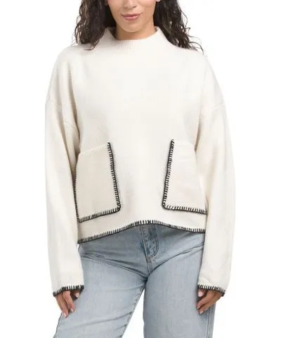 Tj Maxx Long Sleeve Whipstitch Trim Sweater