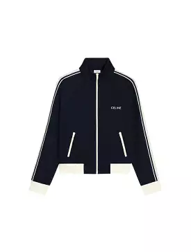 TRACK JACKET IN DOUBLE FACE JERSEY BLUE ANCRE / OFF WHITE