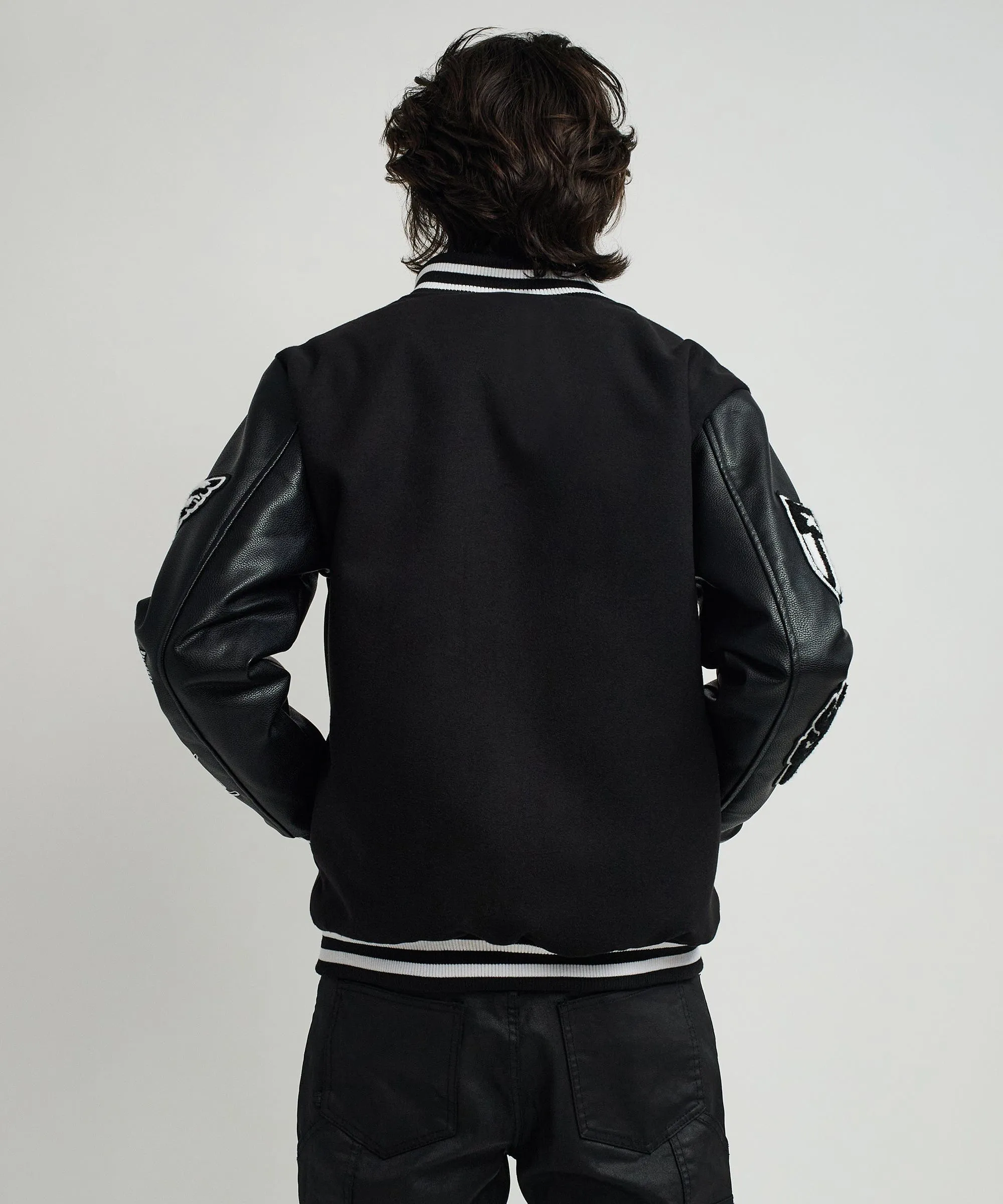 USA Wool Varsity Jacket - Black