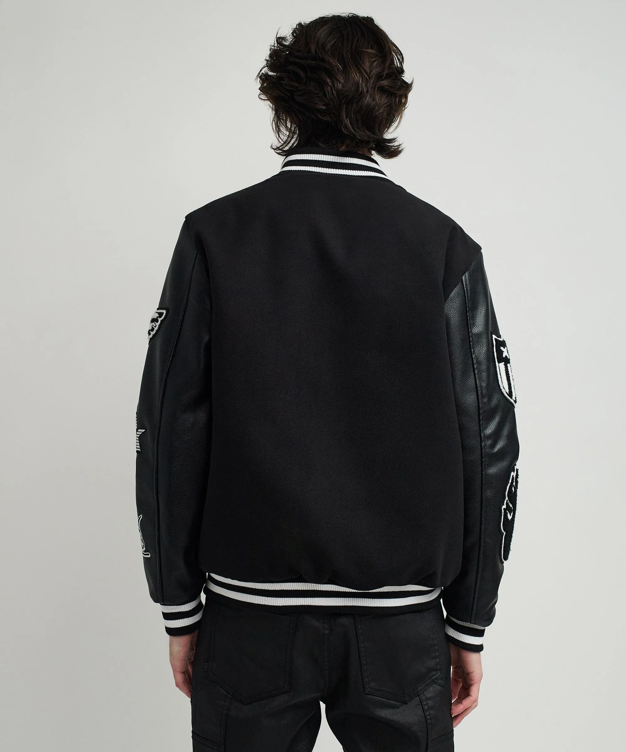 USA Wool Varsity Jacket - Black