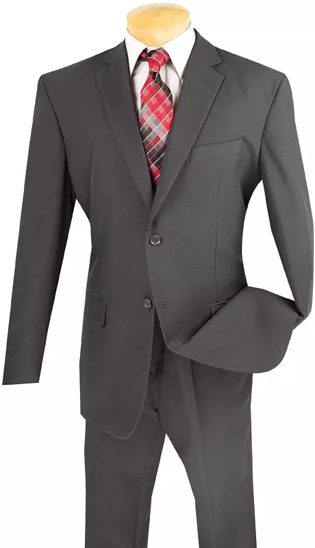 Vinci Single Breasted Poplin Dacron Suit (Charcoal) 2PP