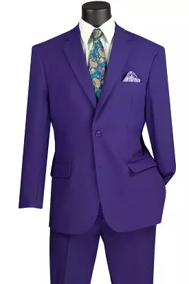 Vinci Single Breasted Poplin Dacron Suit (Purple) 2PP