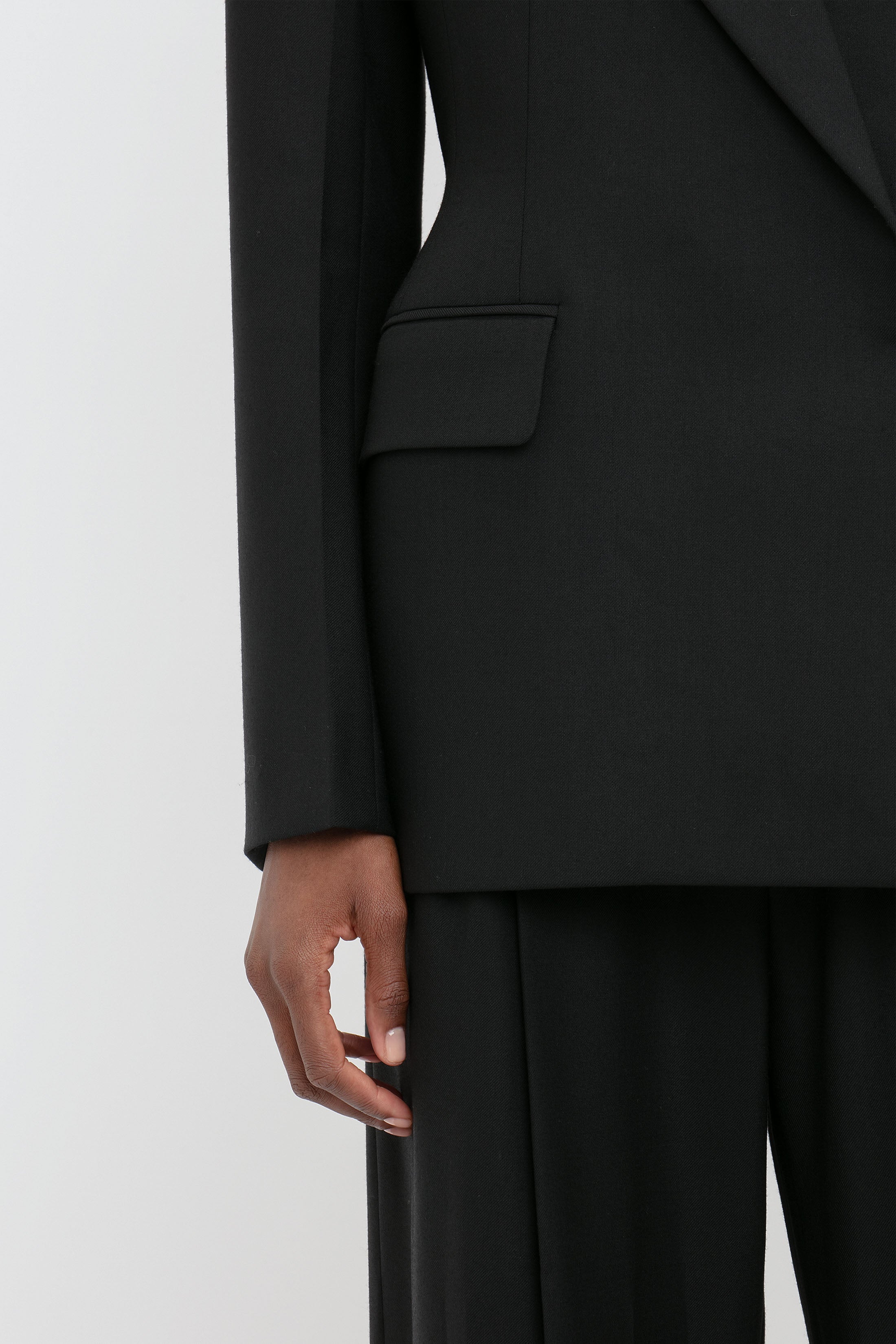 Waist Fitted Jacket In Black