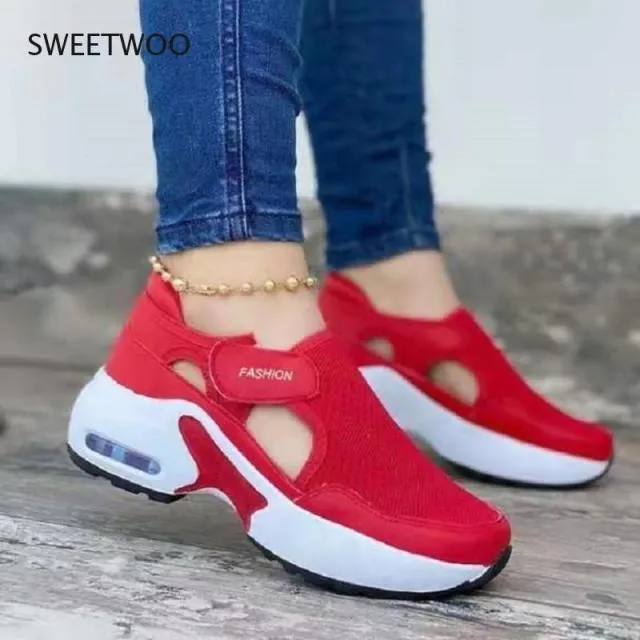 Women Fashion Vulcanized Sneakers Platform Solid Color Flats Ladies Shoes