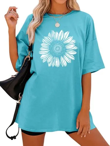 Women's T-shirt Half Sleeve T-shirts Printing Casual Sunflower