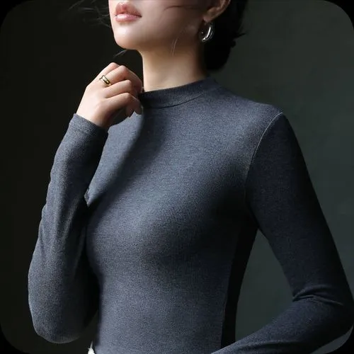 Women's T-shirt Long Sleeve T-shirts Casual Solid Color