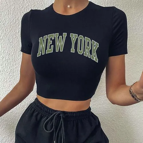 Women's T-shirt Short Sleeve T-Shirts Printing Streetwear Letter