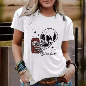 Women's T-shirt Short Sleeve T-Shirts Printing Streetwear Skull