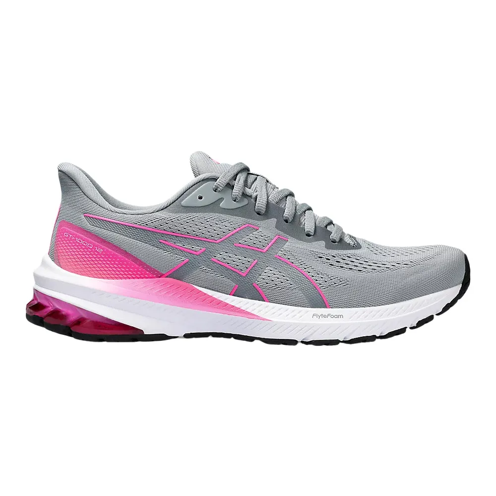 Women's Asics GT-1000 12, Sheet Rock/Hot Pink, 6.5 B Medium