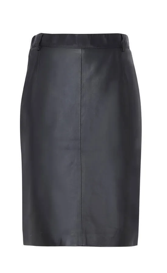 Women's black leather skirt jenny