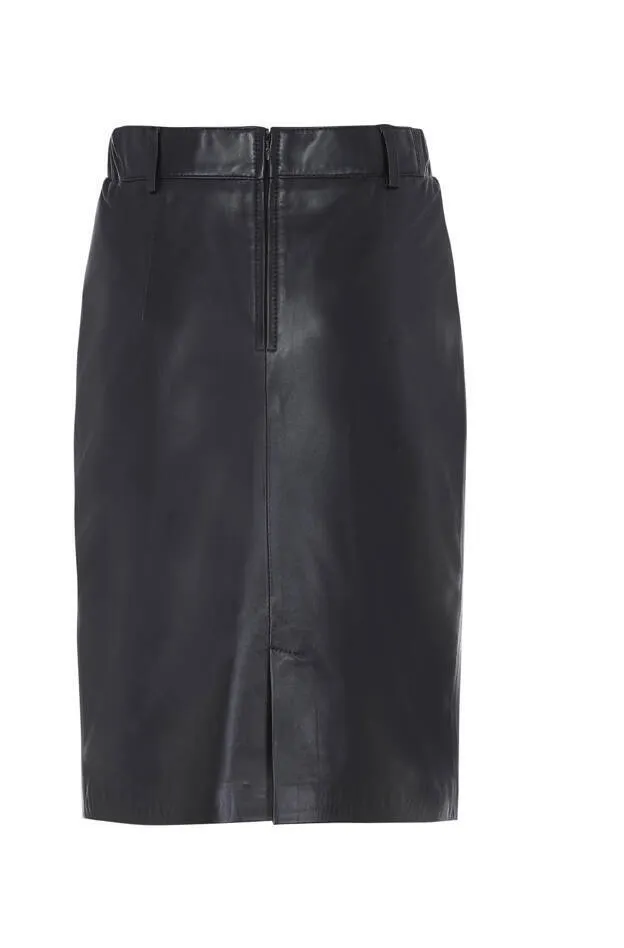 Women's black leather skirt jenny