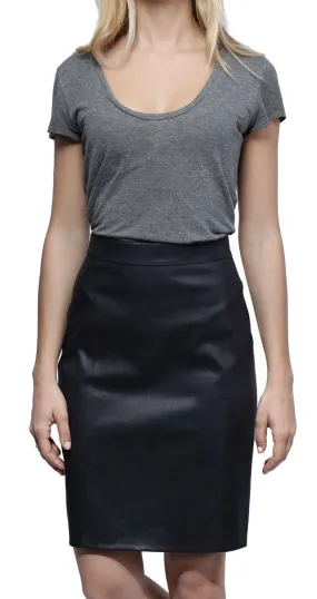 Women's black stretch leather skirt melinda