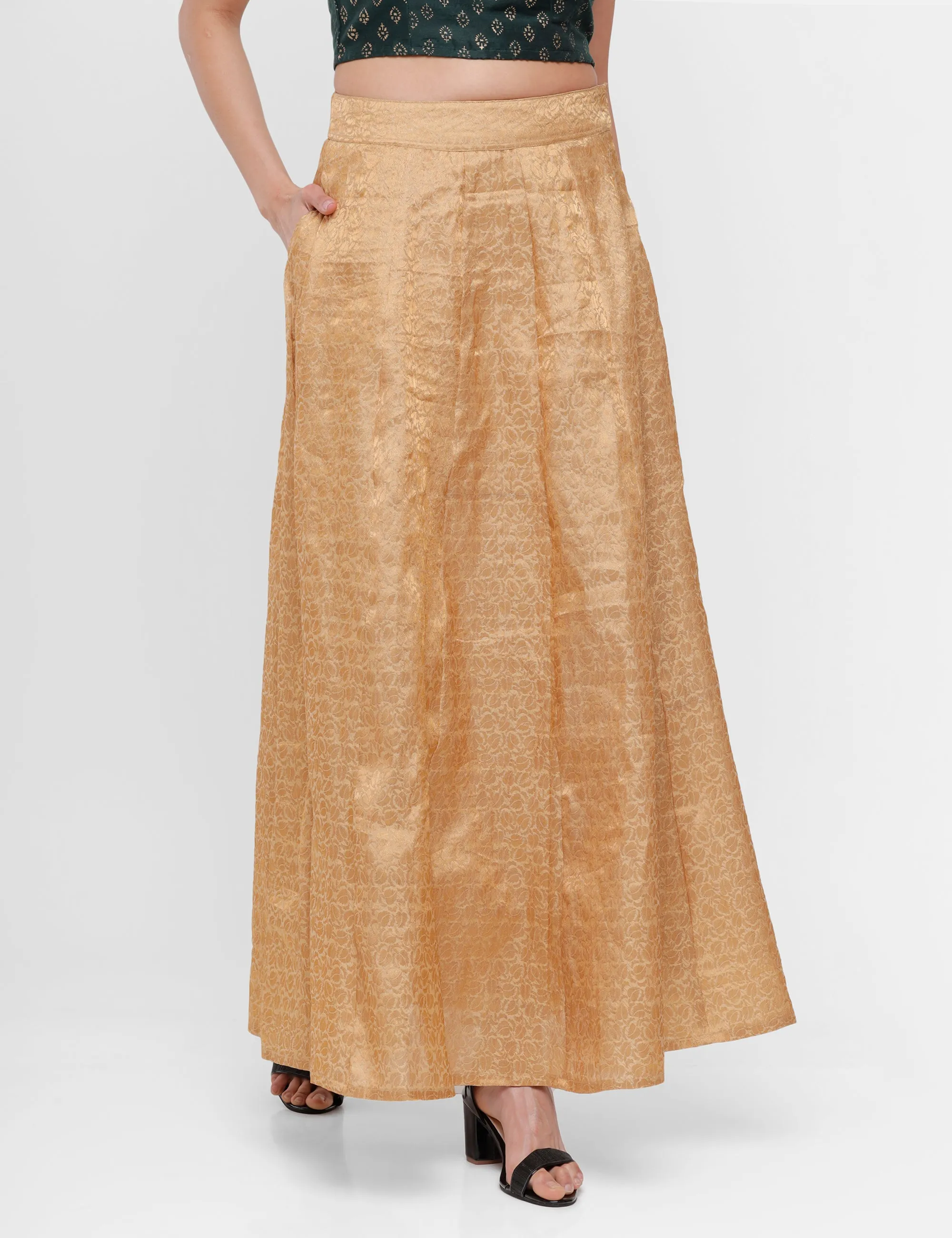 Women's Printed Skirt Gold