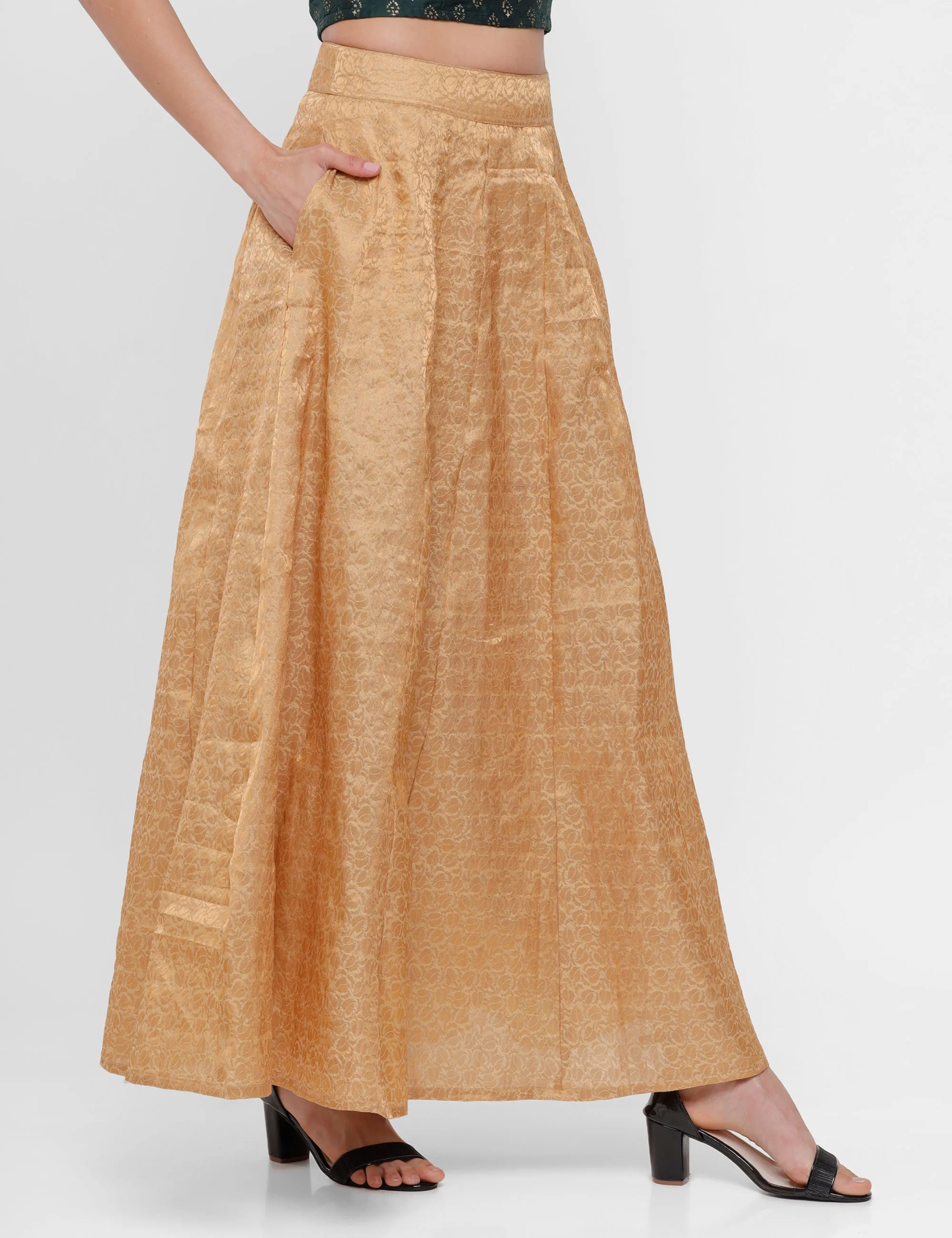 Women's Printed Skirt Gold