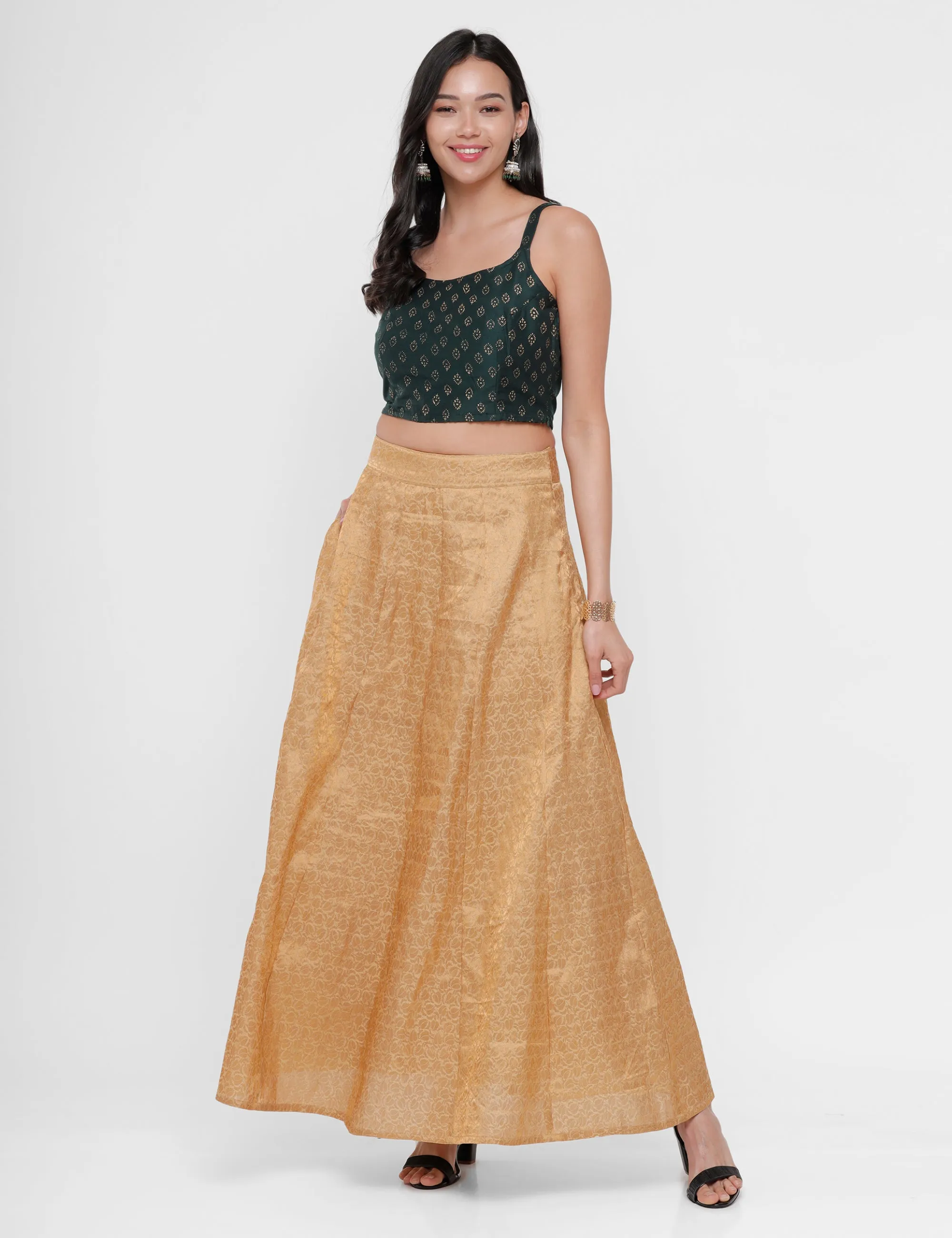 Women's Printed Skirt Gold