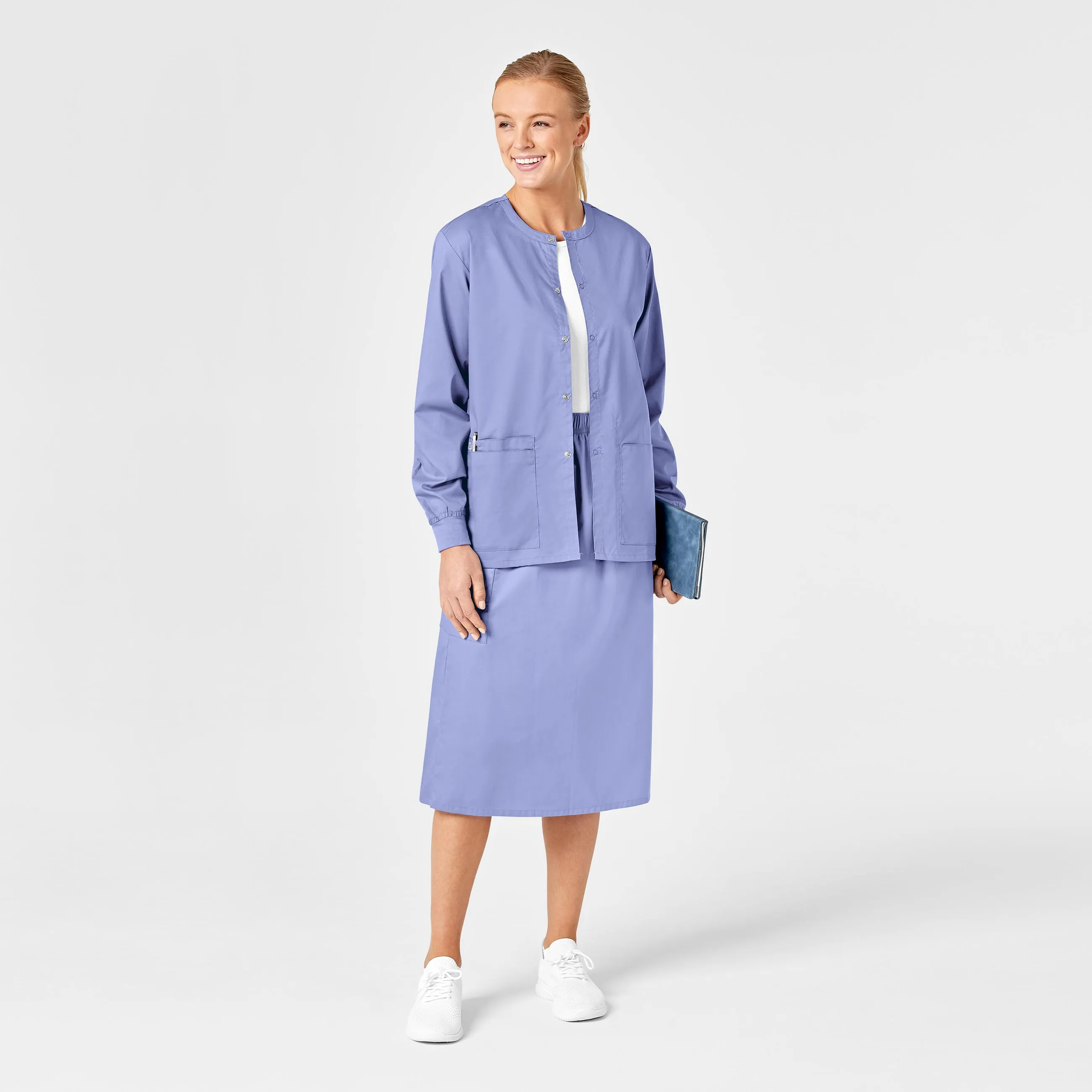 WonderWORK Women's Pull On Cargo Scrub Skirt - Ceil Blue