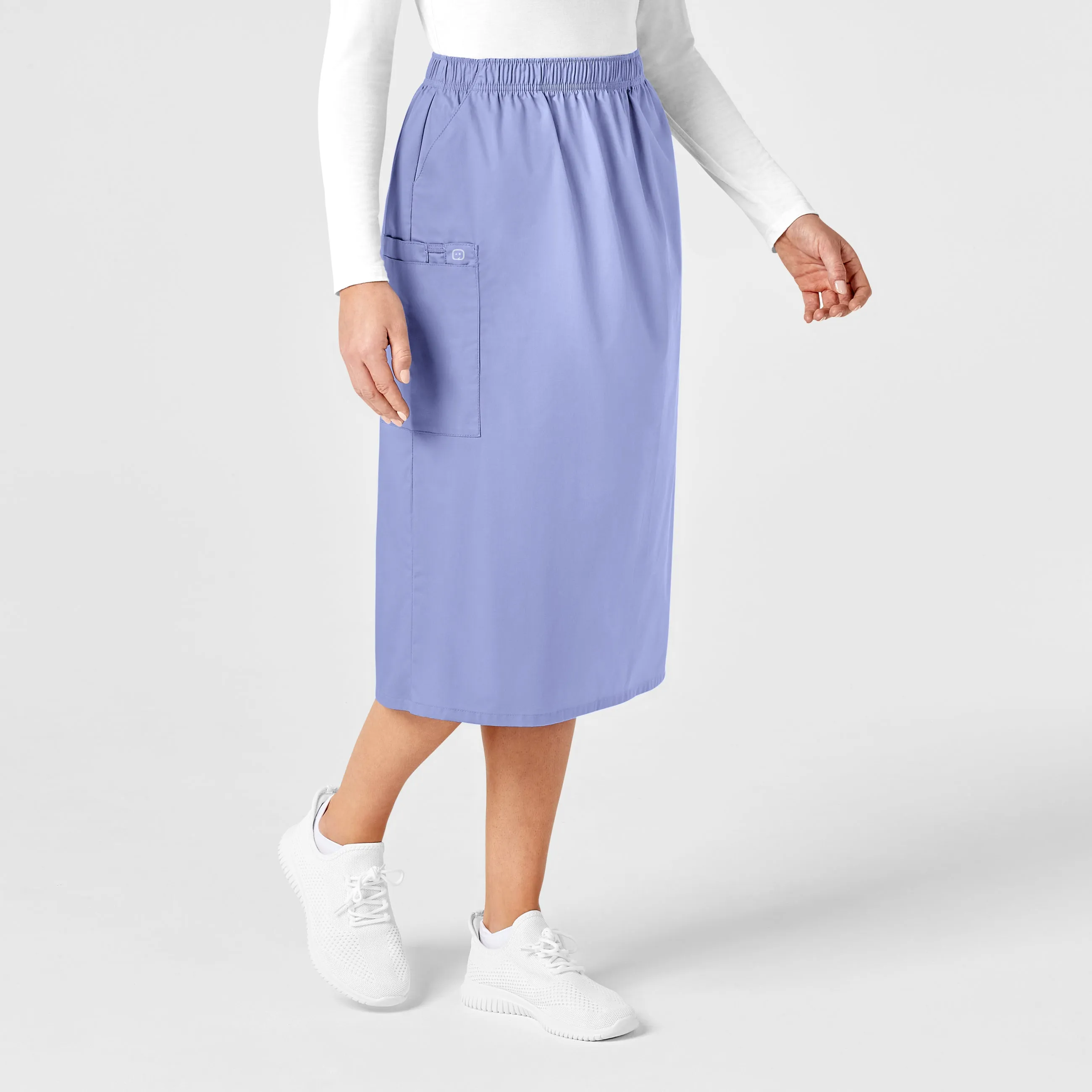 WonderWORK Women's Pull On Cargo Scrub Skirt - Ceil Blue