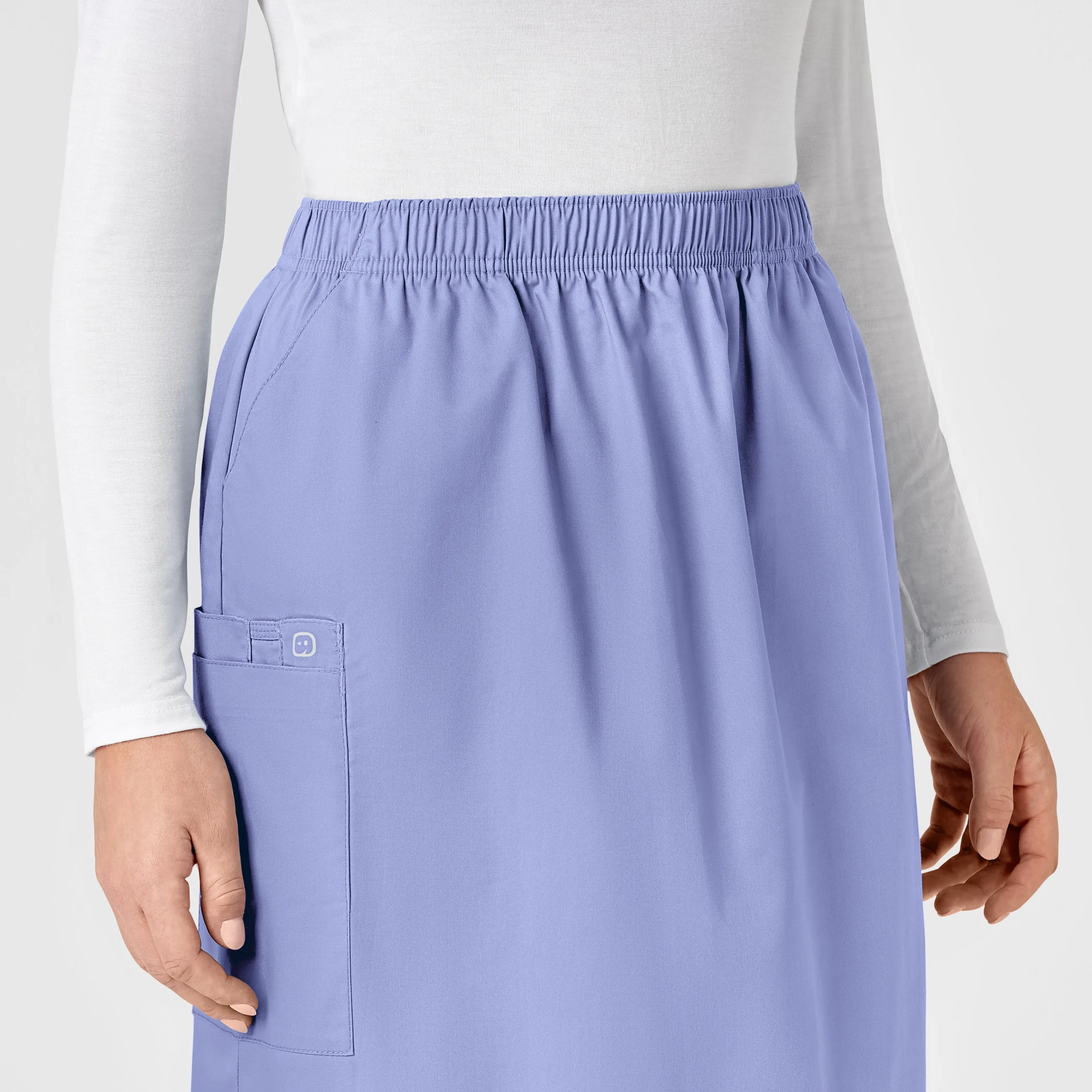 WonderWORK Women's Pull On Cargo Scrub Skirt - Ceil Blue