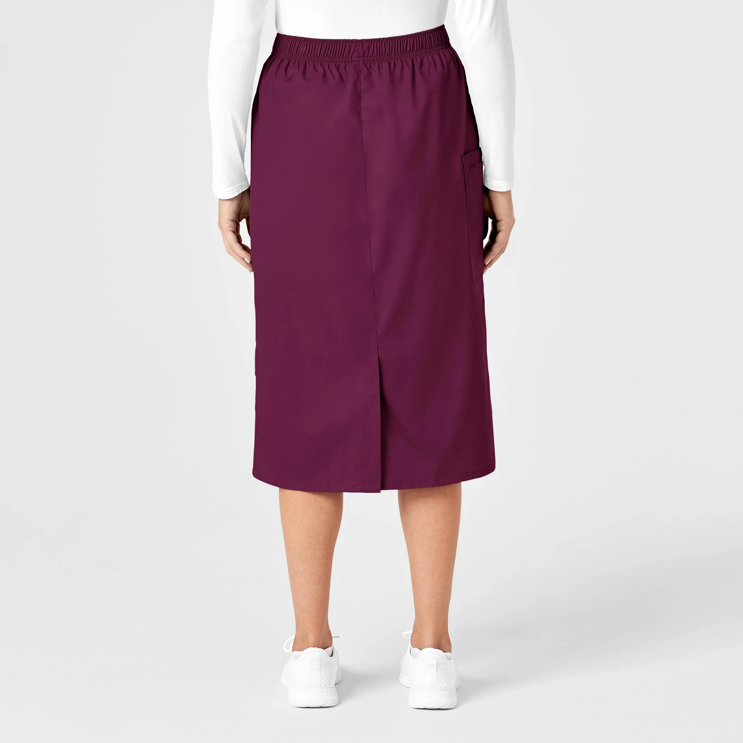 WonderWORK Women's Pull On Cargo Scrub Skirt - Wine